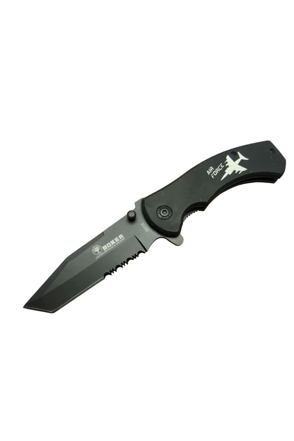 melfxxl eticaret Boker B016 Air Force Kamp Çakı 21 Cm - Otomatik, Uçaklı Sap
