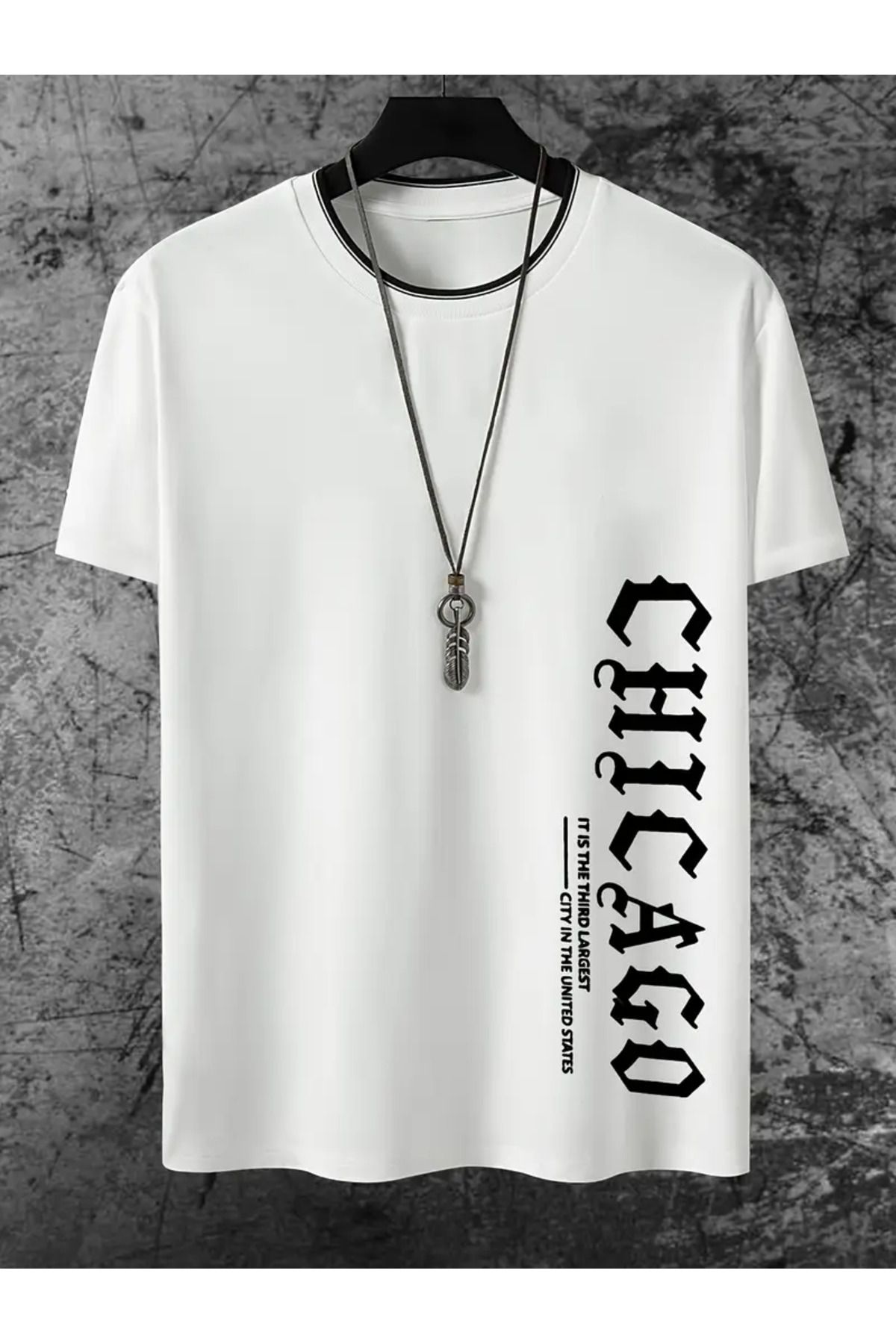 Minikelya Erkekler için "Chicago" Grafik T-Shirt - Rahat Crew Neck,
