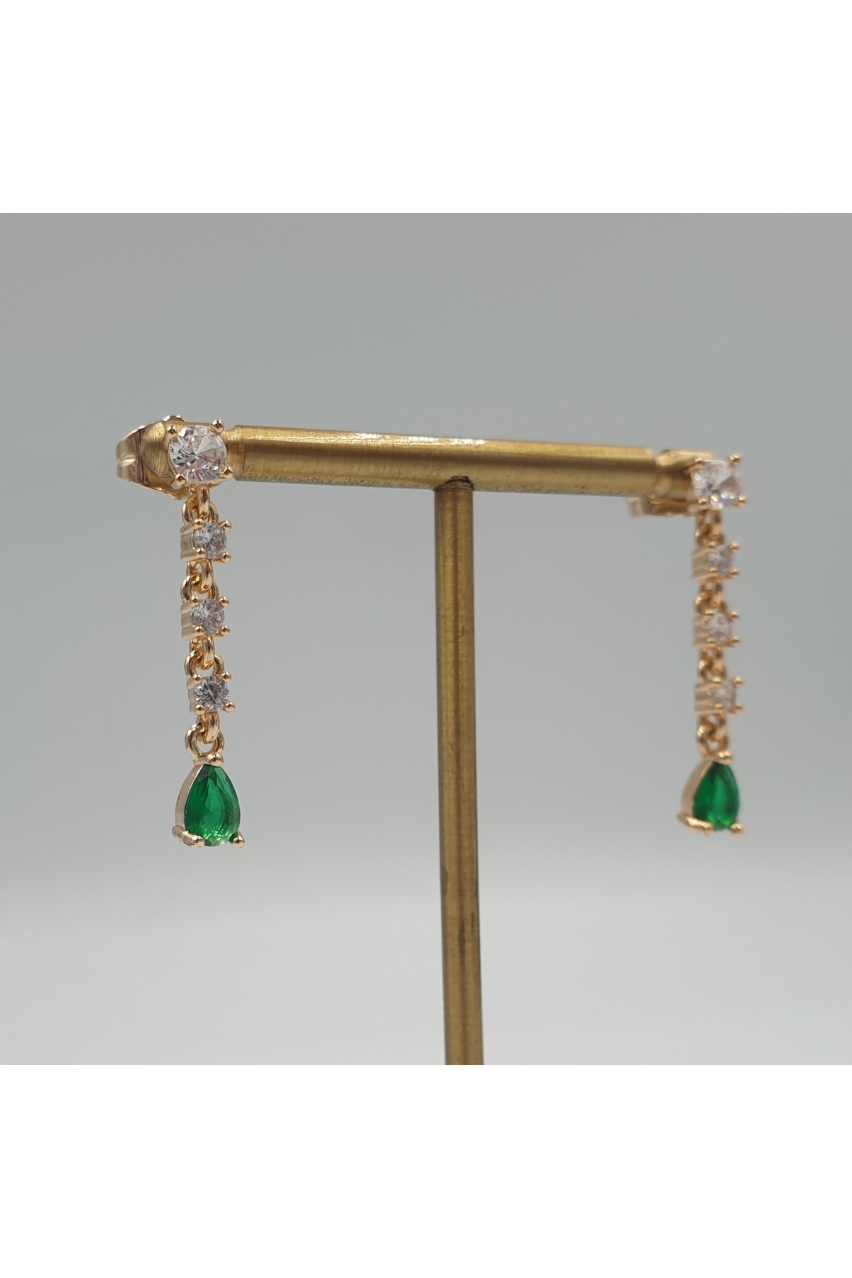 SE Jewellery Collection Selin Ersoy-Vip Xuping Drop Cut Green Zircon Stone Dangle Stylish Women's Earrings Does Not Tarnish 2