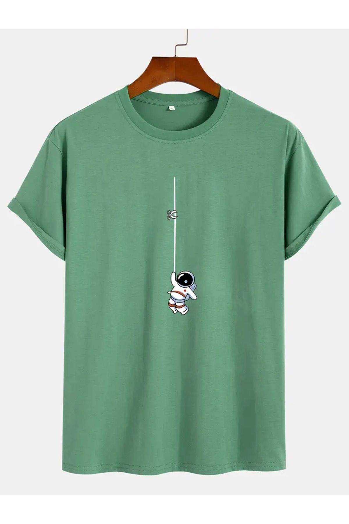NEW TRENDY COLLECTİON Astronot Baskılı %100 Pamuk Erkek T-shirt