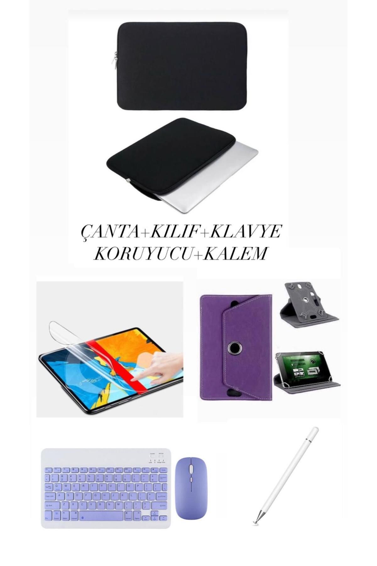 corcishop iPad 10.Nesil 10.9'' 2022 Uyumlu 5in1 Set Kılıf Klavye Mouse Kalem Çanta Nano