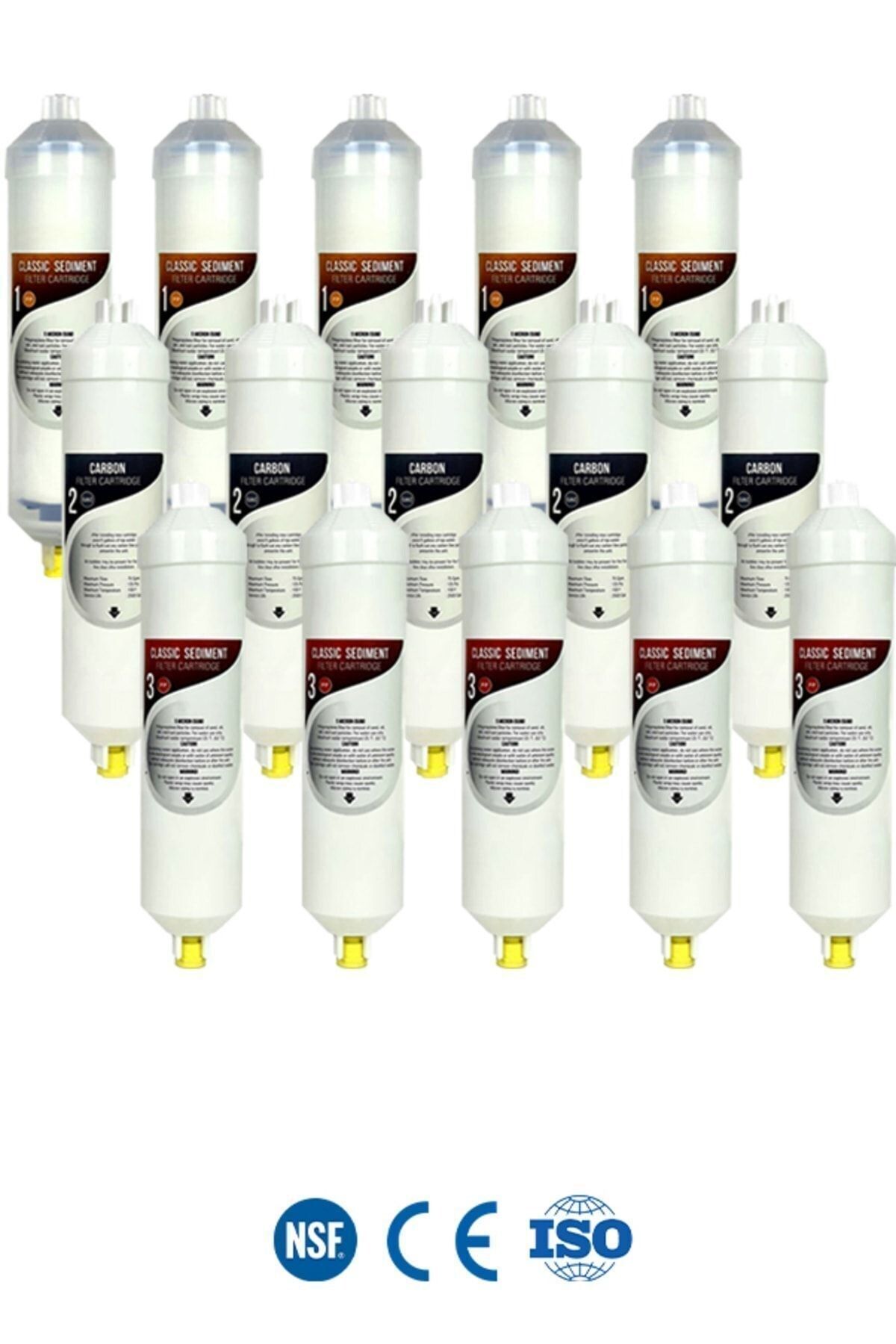 Filter Store Kapalı Kasa Su Arıtma Cihazı Uyumlu Yeni Seri Inline 3 Aşamalı 5 Takım Filtre Seti
