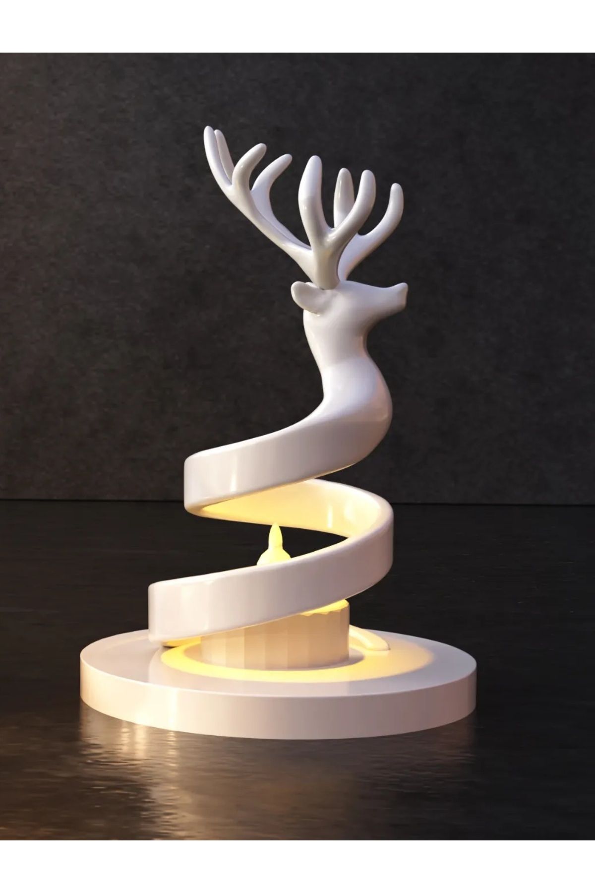 Talha Spiral Elegance Ren Geyiği Tealight mumluk
