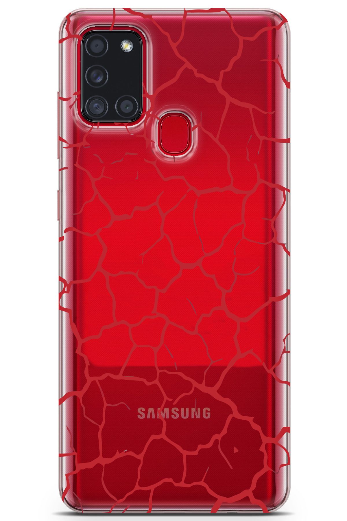 moonset Samsung Galaxy A21S Uyumlu Şekiller Tasarımlı Baskılı Şeffaf Telefon Kılıfı