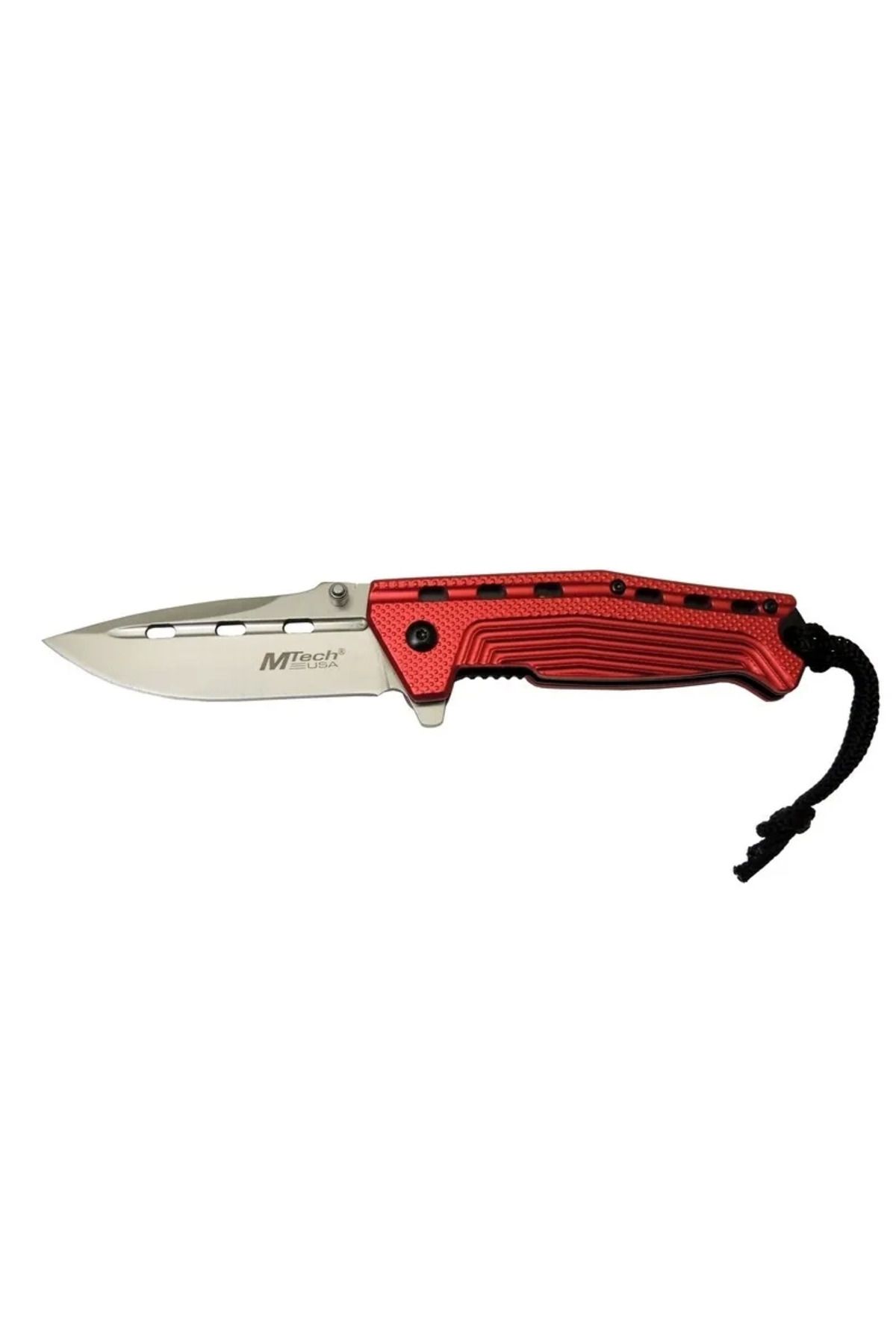 melfxxl eticaret melfxxl 4-13-3 Kırmızı Kamp Çakı 19,5cm- Yarı Otomatik, Kemerlikli, İpli, Oluklu