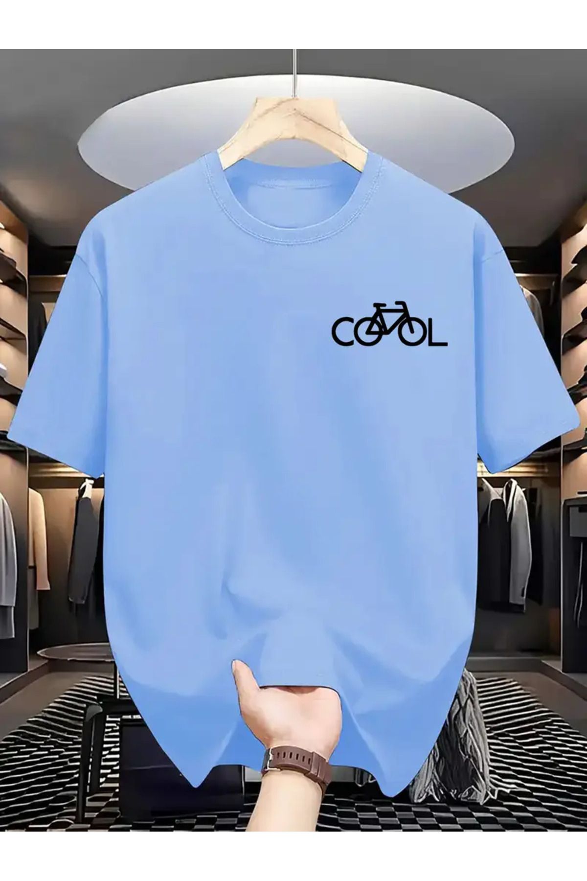 NEW TRENDY COLLECTİON Erkekler için Rahat Grafikli Bisiklet Baskılı Tişört