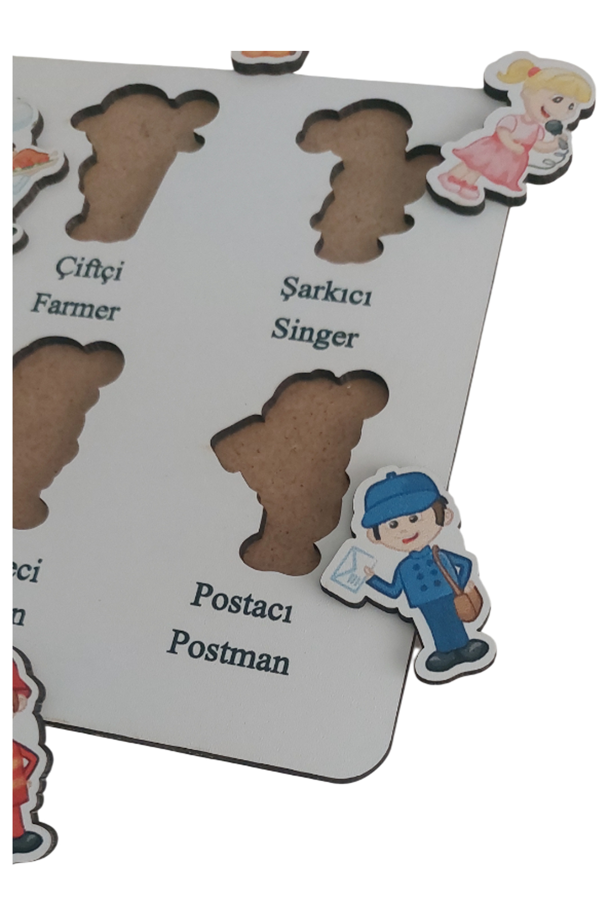 Fizello Ahşap Türkçe - Ingilizce 4lü Mega Set Bultak Puzzle Montessori Sayılar Şekiller Meslekler Hayvanlar fotoğrafı 7 (önizleme)