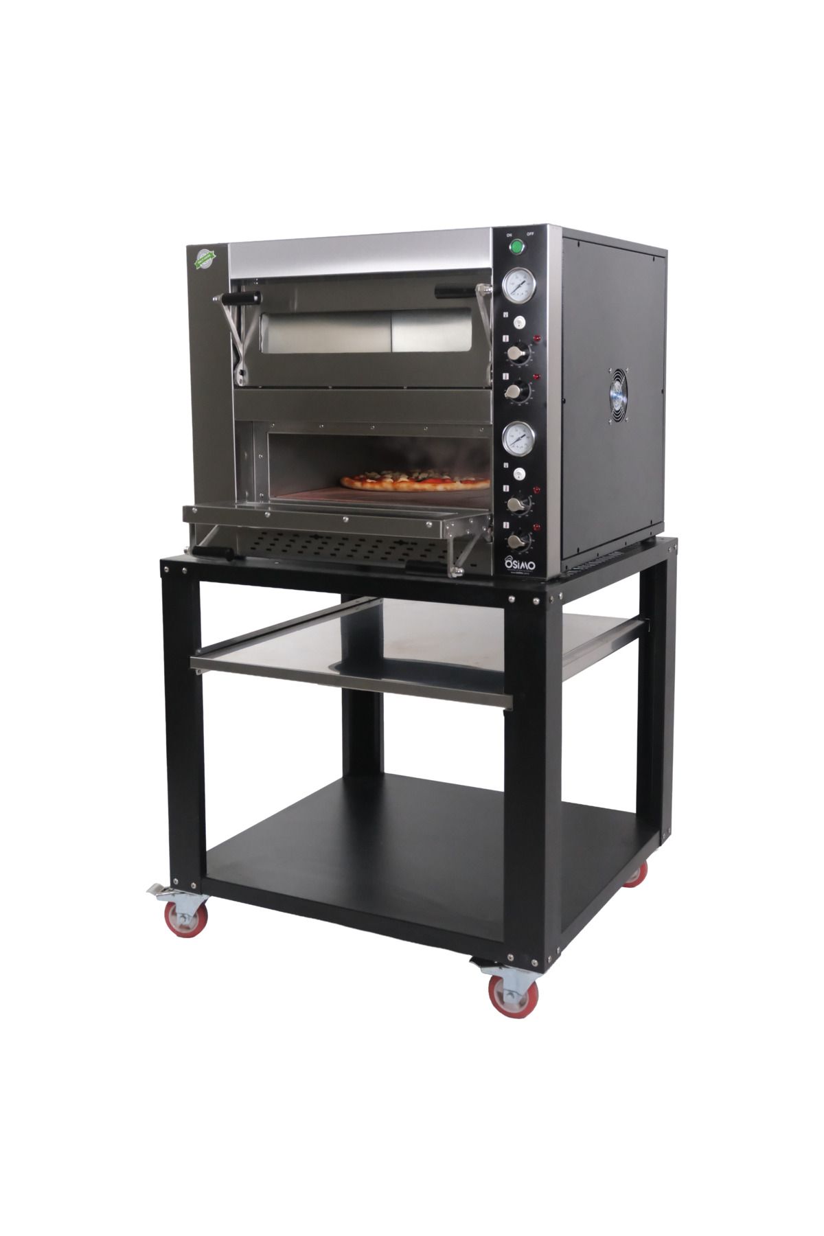 OSİMO Çift Katlı Elektrikli Pizza ve Lahmacun Fırını | 8 Pizza Kapasitesi | 8x25cm | 220V & 380V Uyumlu