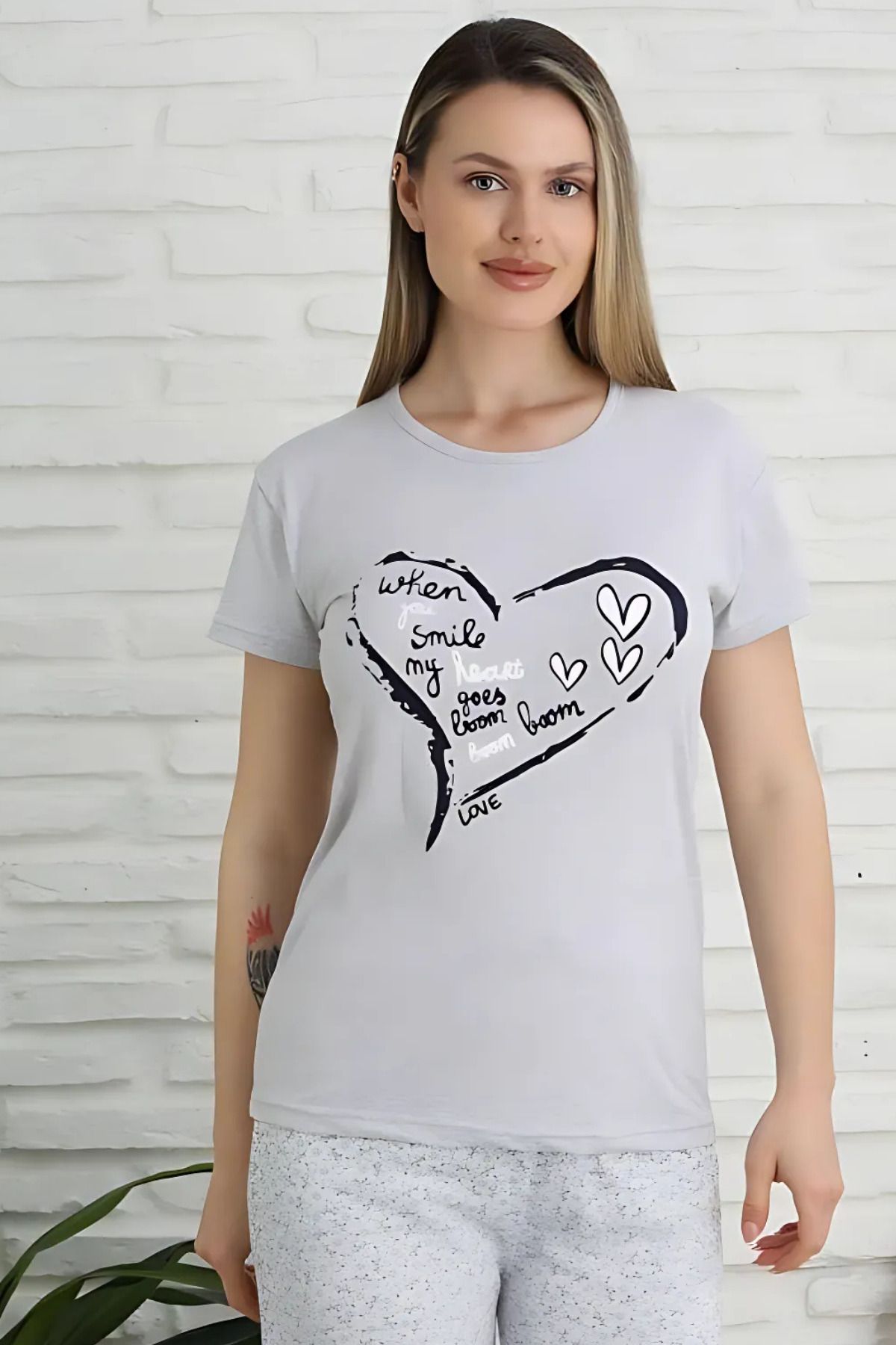 Anastasia Underwear Kısa Kol Pijama Takımı Yazlık Penye Baskılı Şık Takım