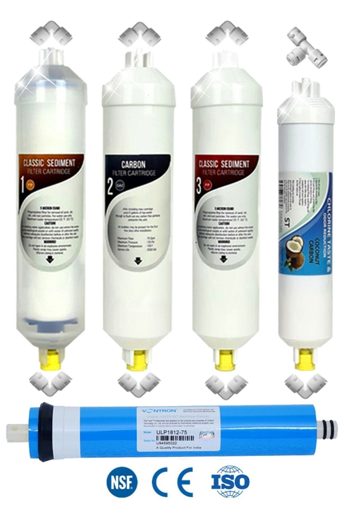 Filter Store Kapalı Kasa Su Arıtma Cihazı Uyumlu Yeni Seri Inline 5 Aşamalı Filtre Vontron Membranlı Set