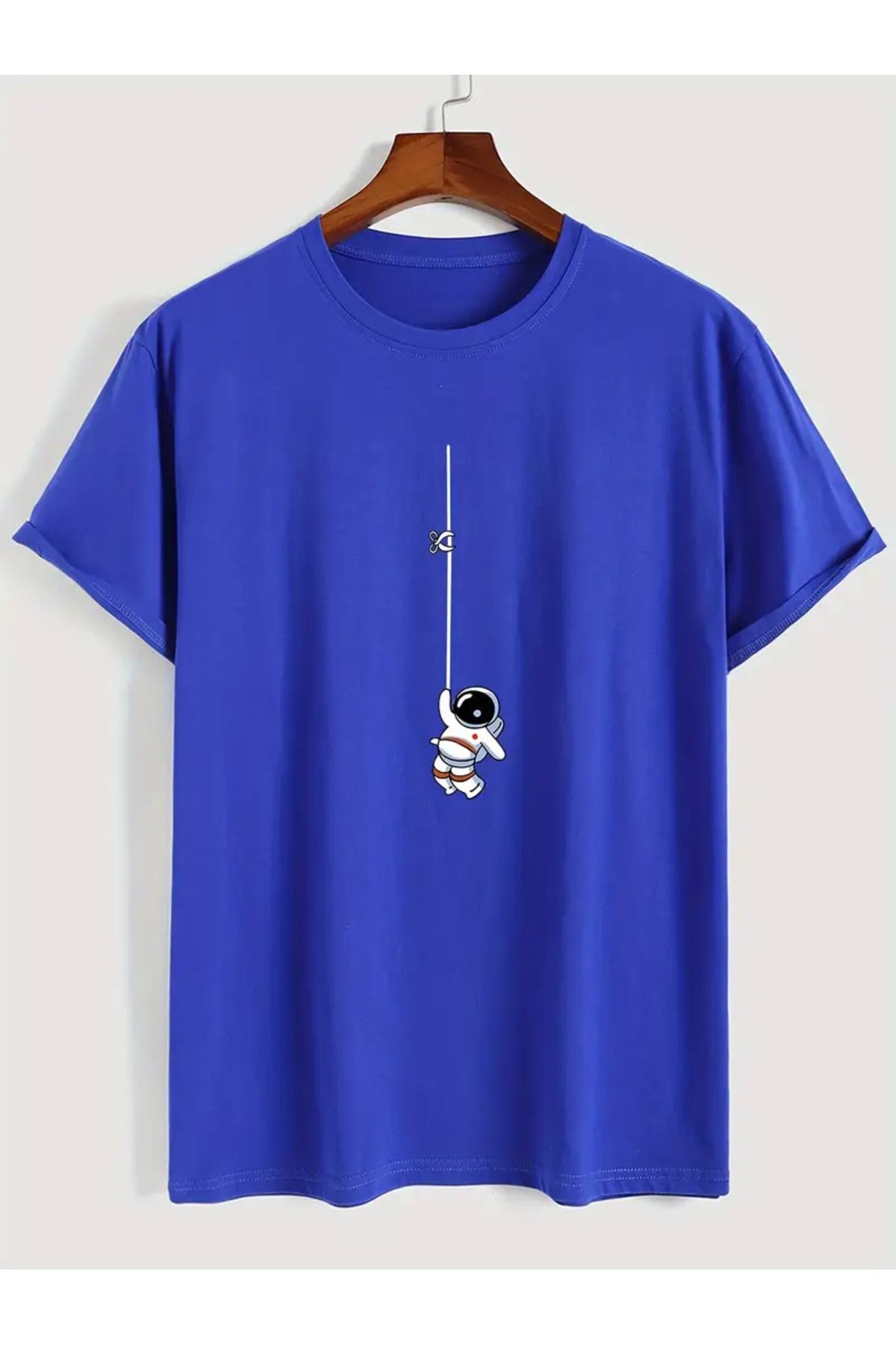 NEW TRENDY COLLECTİON Astronot Baskılı %100 Pamuk Erkek T-shirt