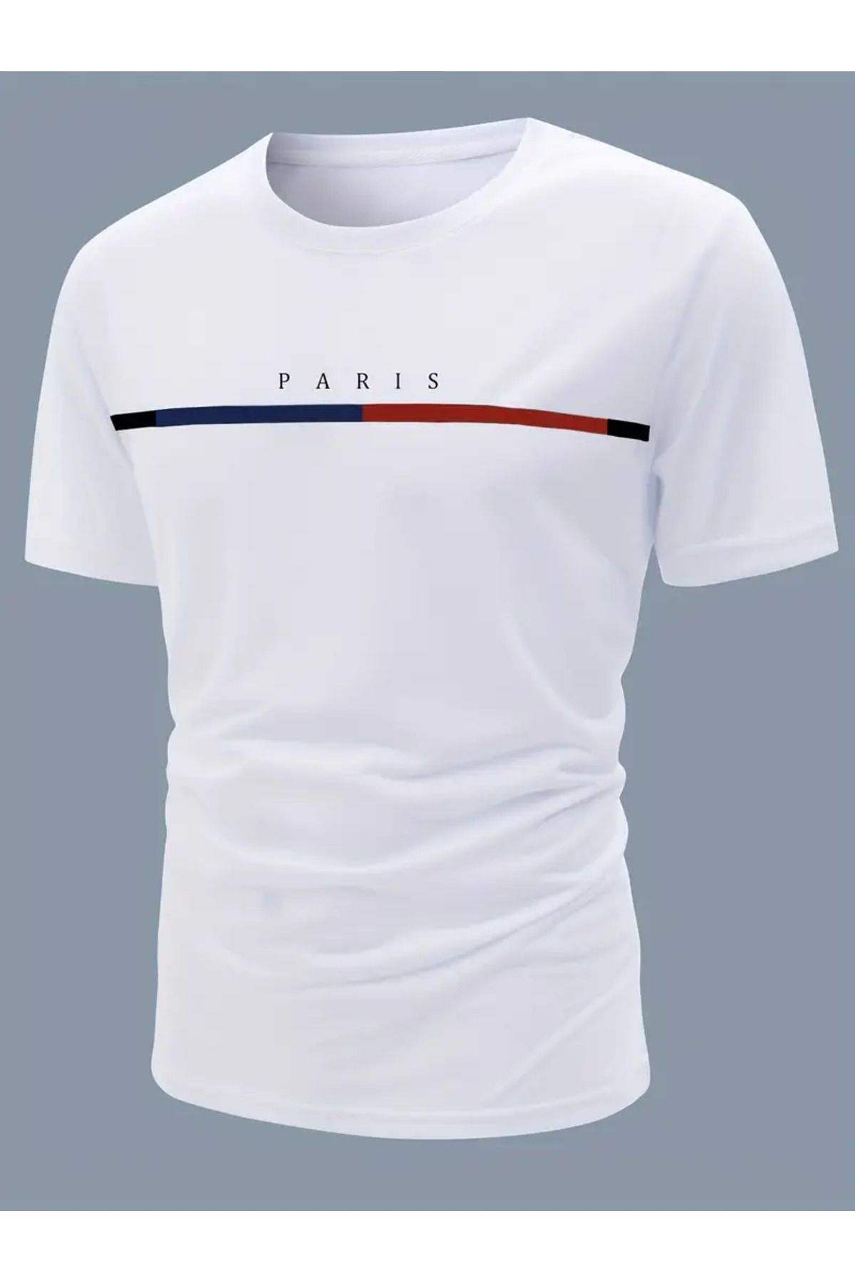 Minikelya Paris Temalı Desen Baskılı Erkek Rahat T-shirt