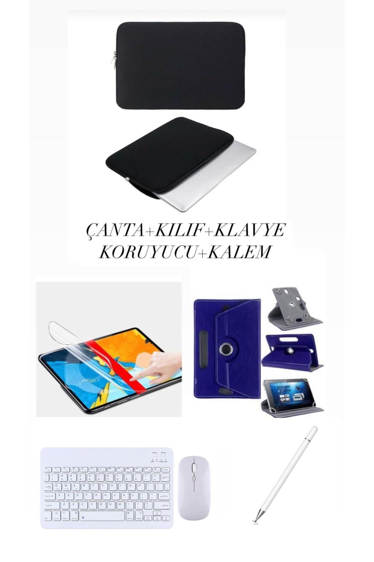 corcishop Lenovo M10 Plus 10.3'' X606F X606X Uyumlu 5in1 Set Kılıf Klavye Mouse Kalem Çanta Nano