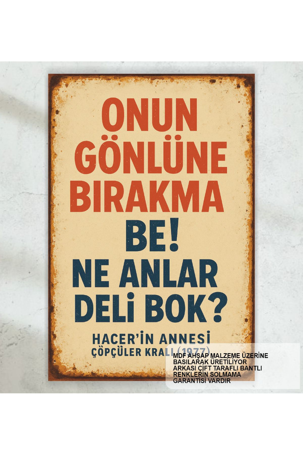 Hayat Poster yeşilçam türk sineması replikleri duvar yazıları ayşen gruda retro ahşap poster tablo