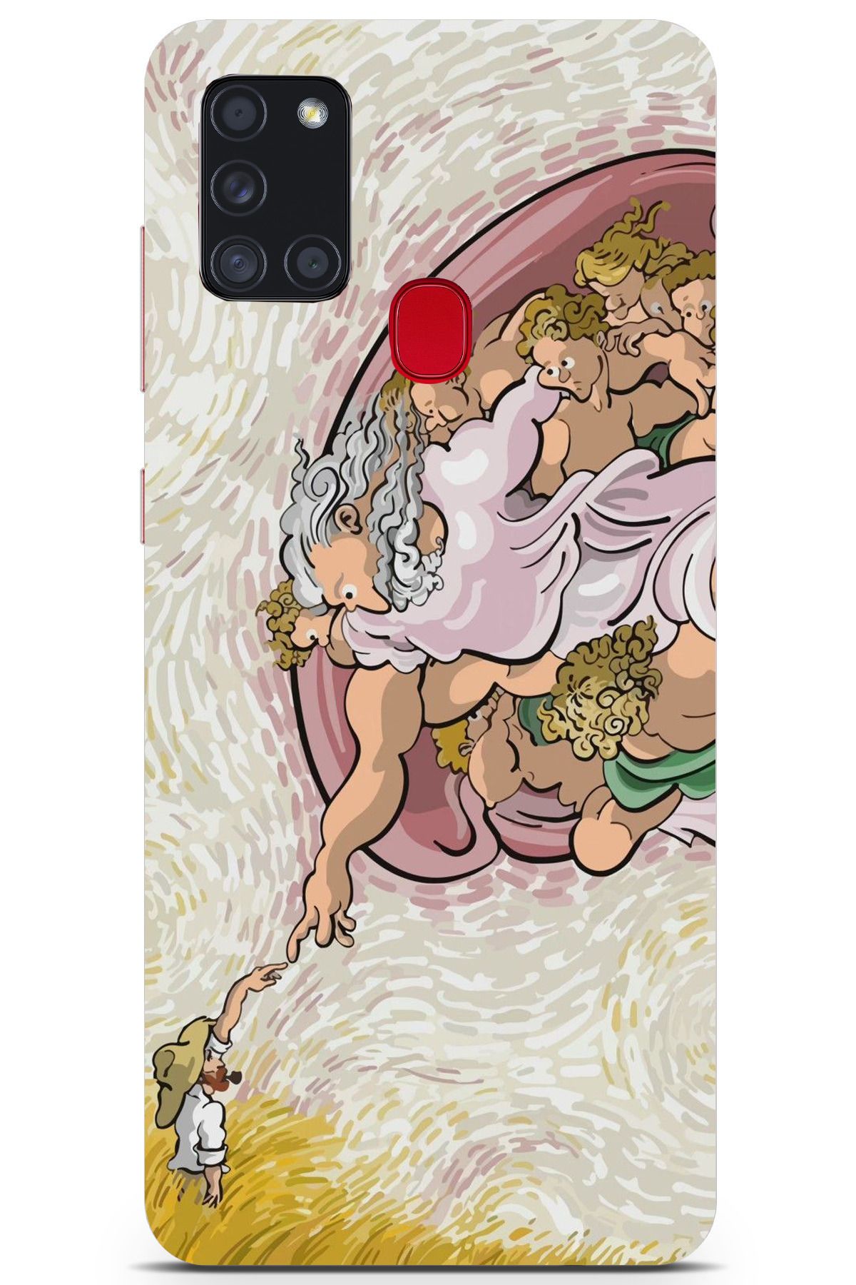 moonset Samsung Galaxy A21S Uyumlu Van Gogh Tasarımlı Baskılı Şeffaf Telefon Kılıfı