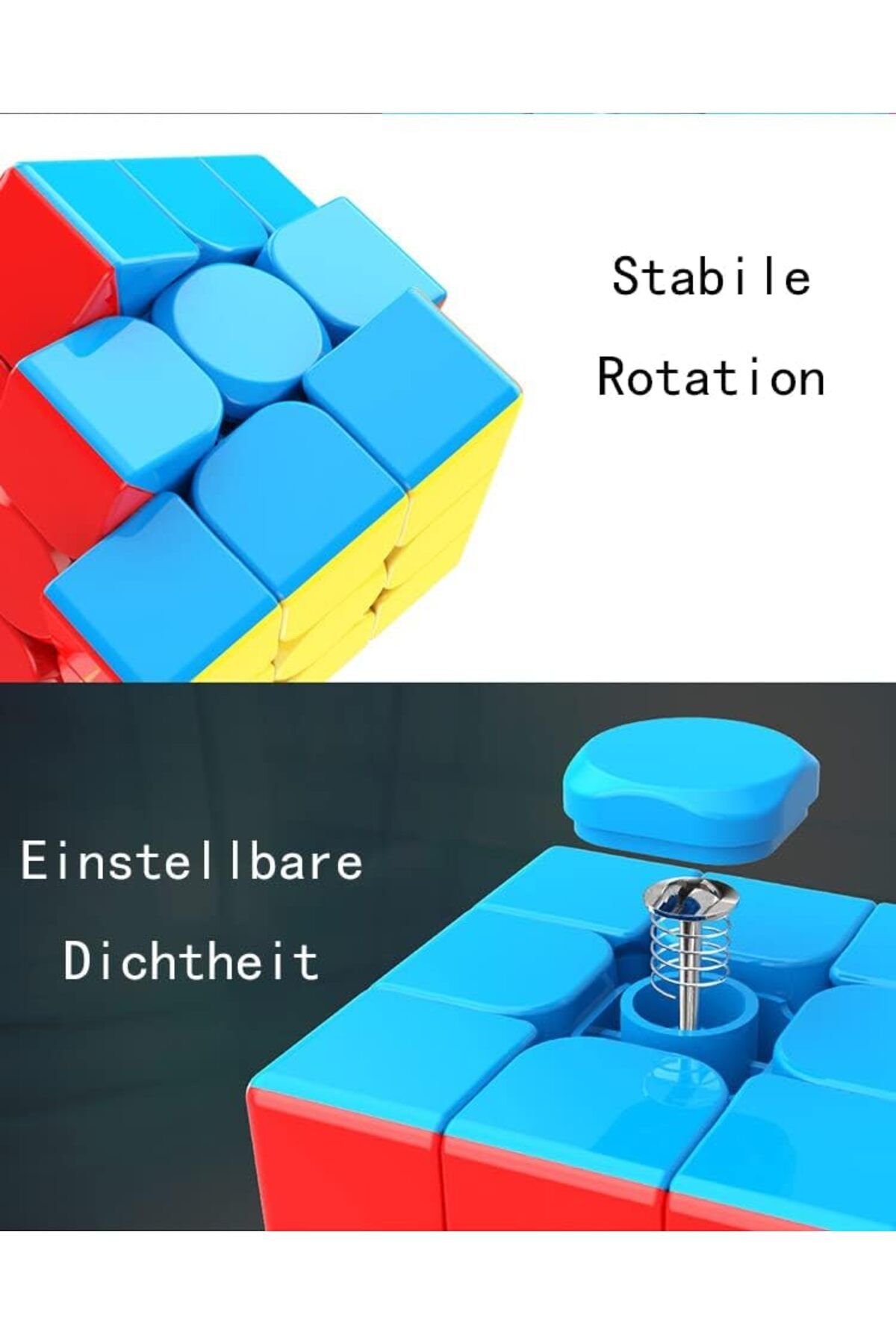 Generic-مكعب سحري ٣×٣ - لعبة ألغاز سريعة الدوران للأطفال والكبار، تصميم مضاد للالتصاق 6