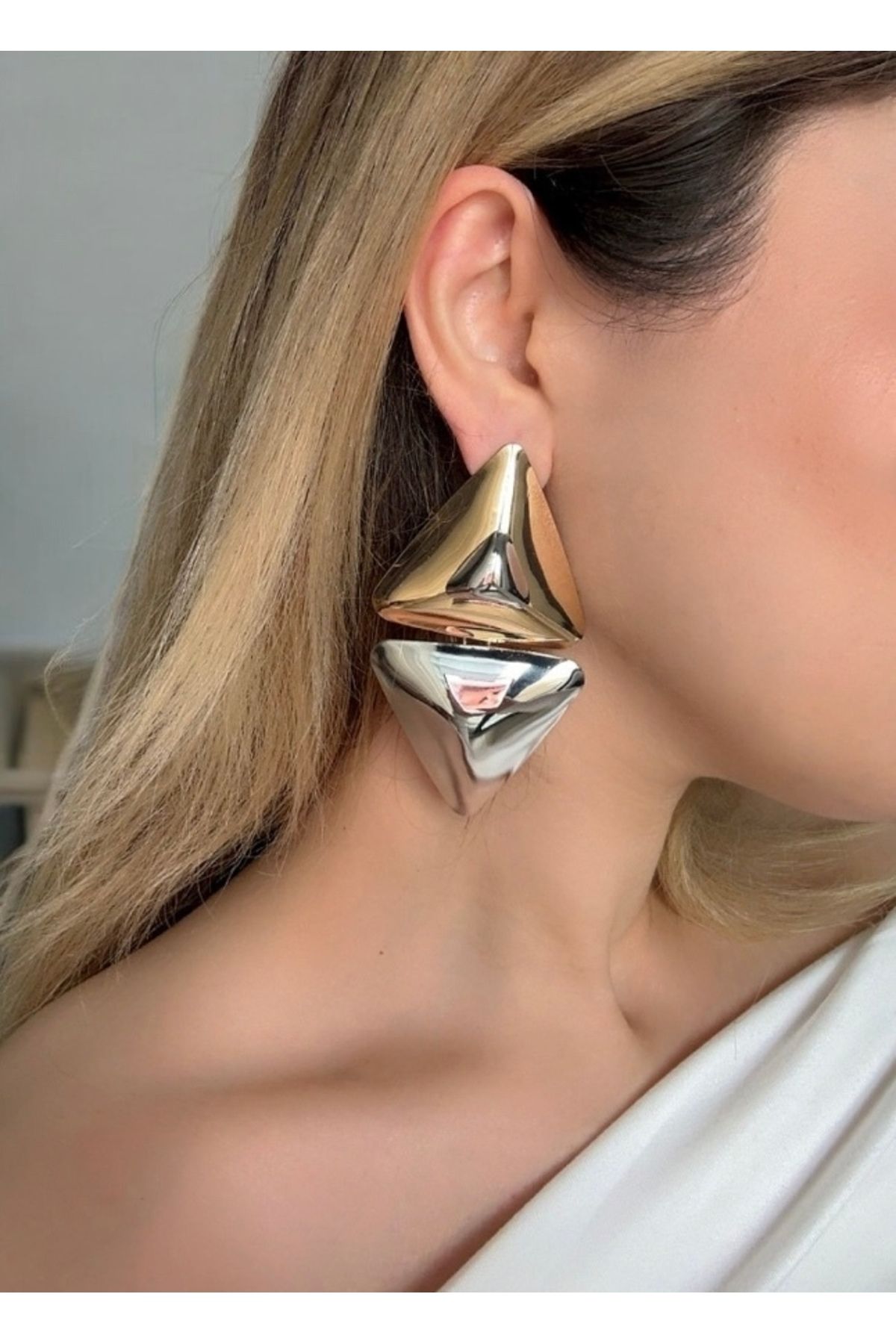 Home Trend Model Çift Renk Kadın Küpe