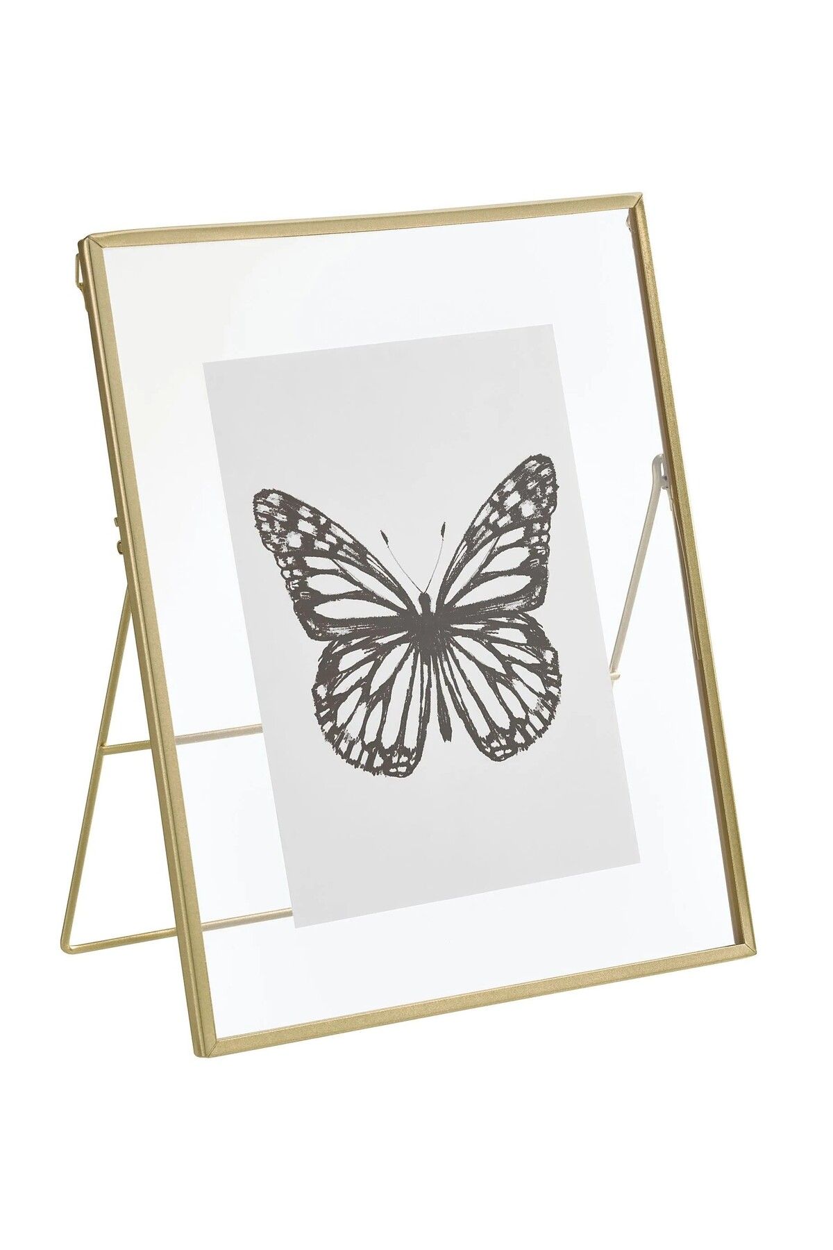 IKEA Metal Asılabilir Fotoğraf Çerçevesi 20x25 Cm İkea Ayaklı Çerçeve Fotoğraflık Altın Renk