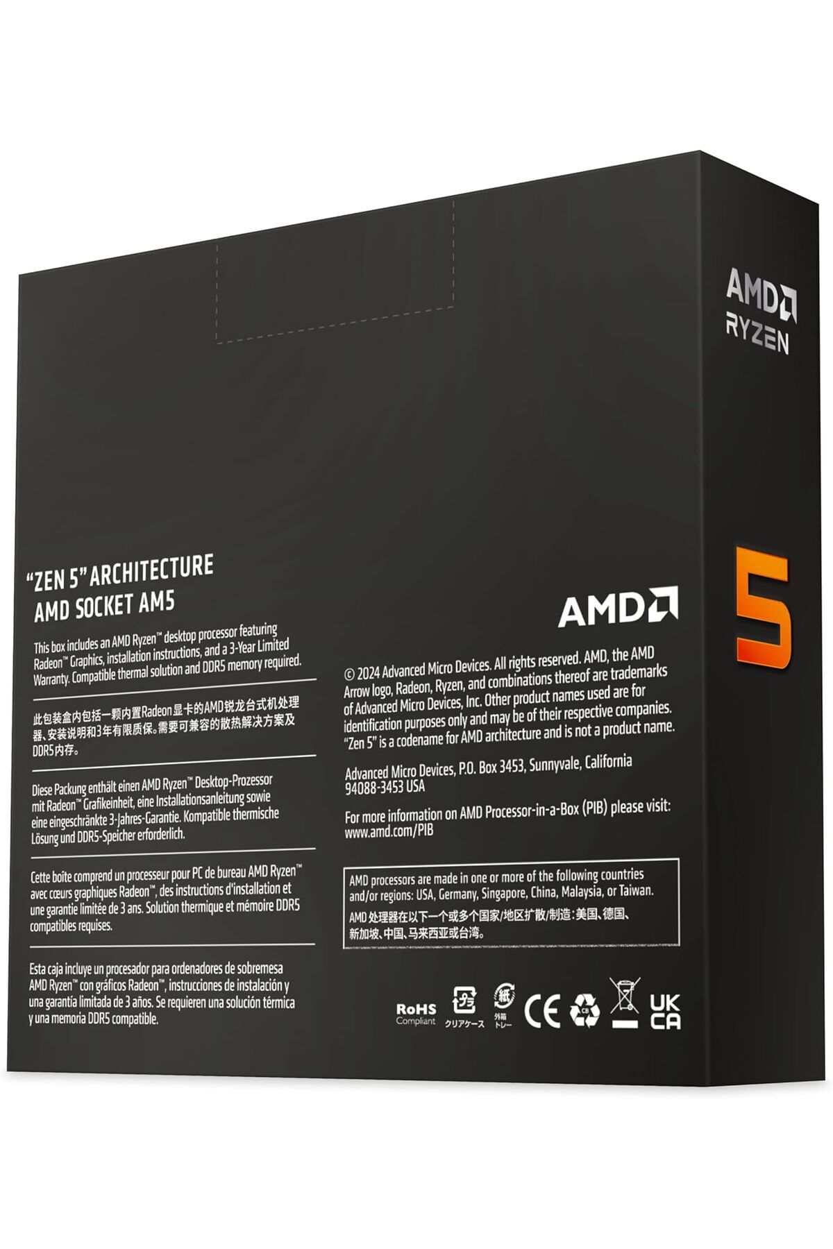 Amd-AMD Ryzen 5 9600X Desktop Processor, 6-Core, 12 Threads Unlocked 9