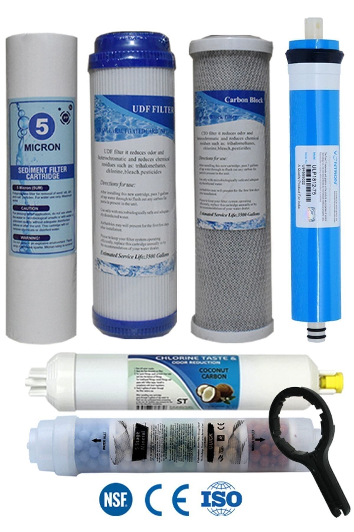 Filter Store Açık Kasa Su Arıtma Cihazı Filtresi 10 Aşama Bakım Seti Vontron Membranlı Mineral Takviyeli