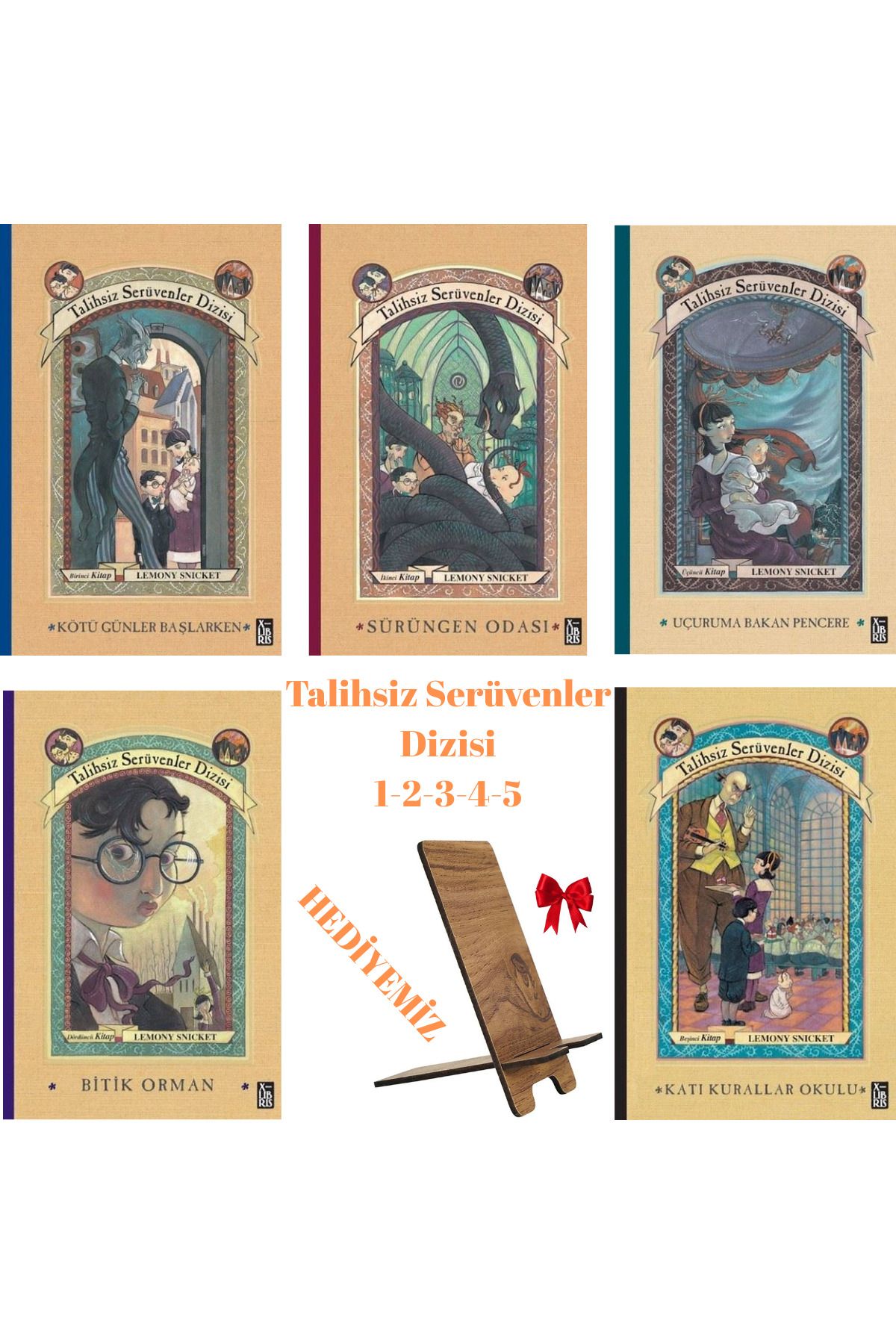 XLibris Talihsiz Serüvenler Dizisi (1-2-3-4-5) / CİLTLİ yeni baskı -( Telefon tutucu hediyemiz)