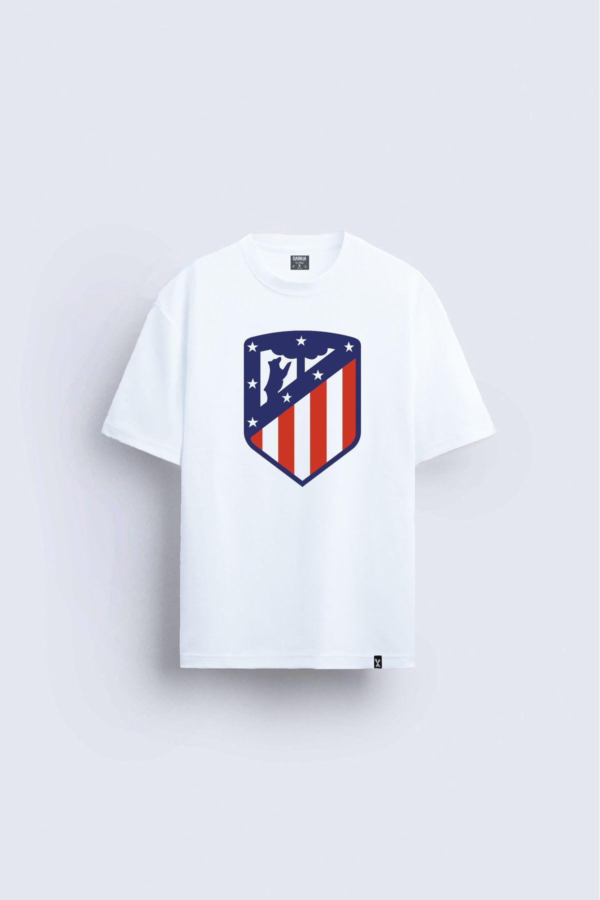 Darkia Atlético Madrid Futbol Takımı Baskılı Bisiklet Yaka Çocuk Yetişkin Beyaz Tişört T-shirt