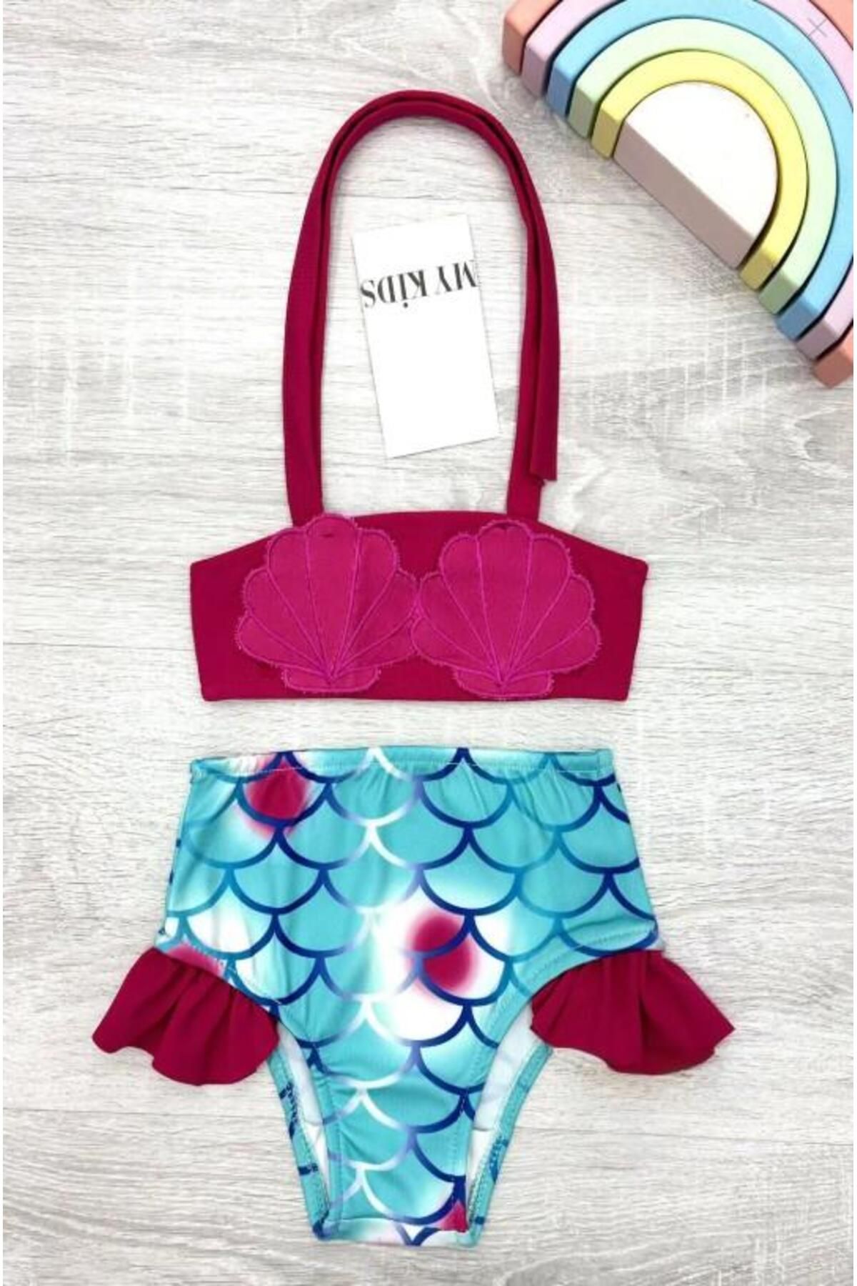 RAPAPA-Girl's Seashell Patterned Bikini Set 2802F 2