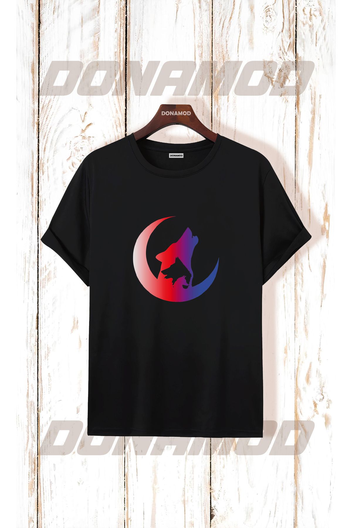 donamod Siyah Beyaz Türk Göktürkçe Alfabe Eski Türkçe Kurt Osmanlı Kökbörü Bozkurt Atatürk Tişört T shirt