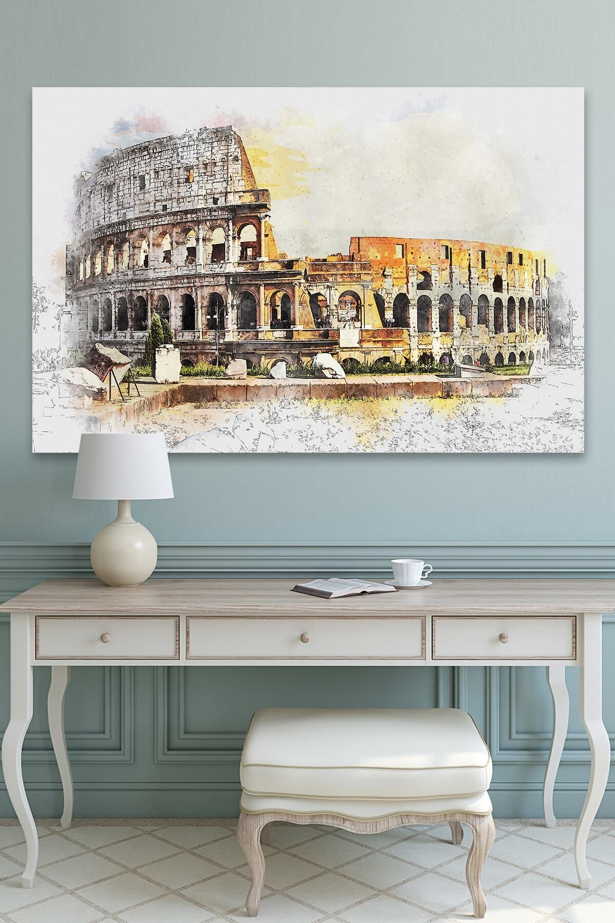 Morfil Sanat Atölyesi Italya Roma Colosseum Amphitheatre Kolezyum Amfitiyatro Kanvas Tablo