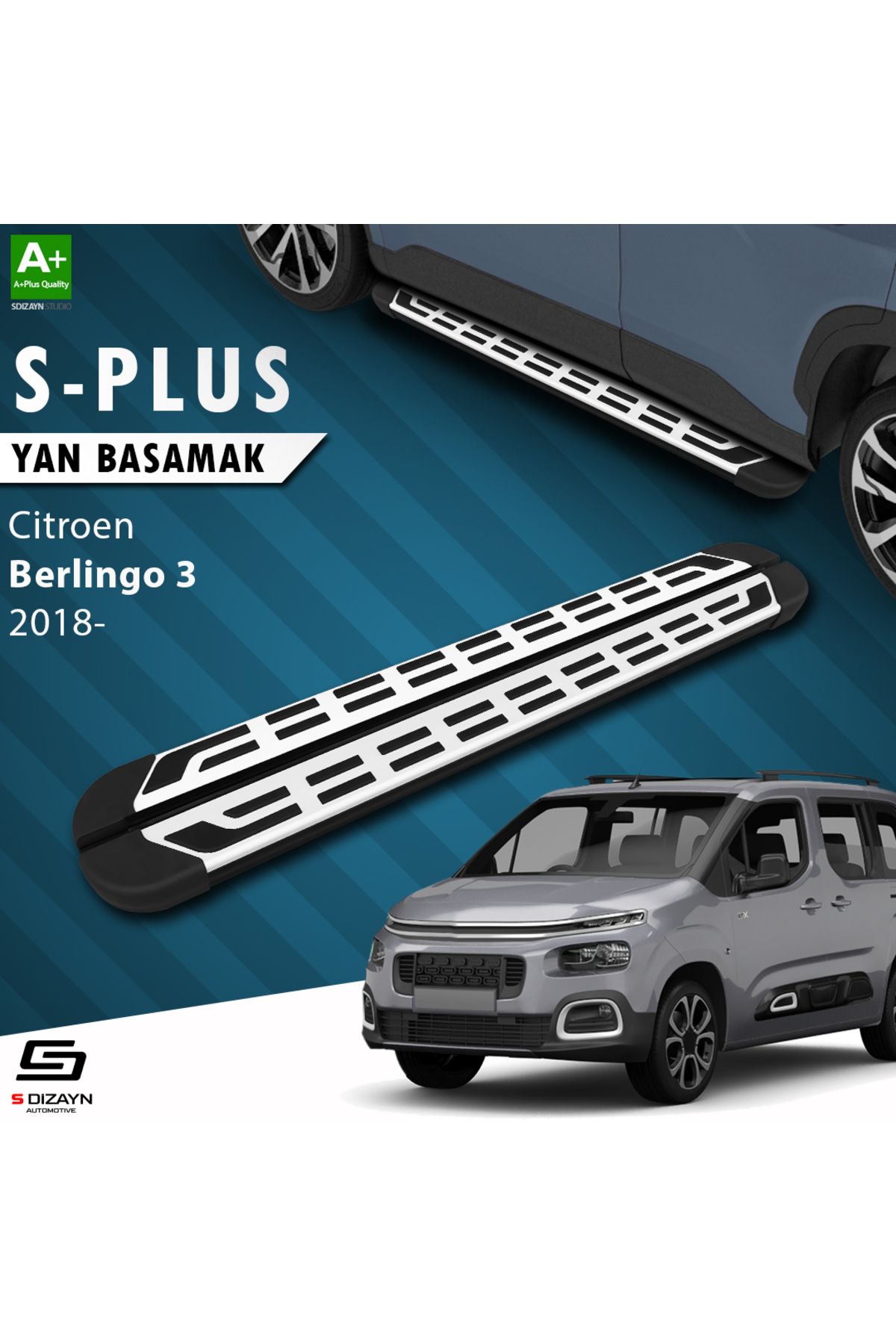 S Dizayn S-Dizayn Citroen Berlingo 3 S-Plus Gri Yan Basamak 203 Cm 2018 Üzeri A+ Kalite