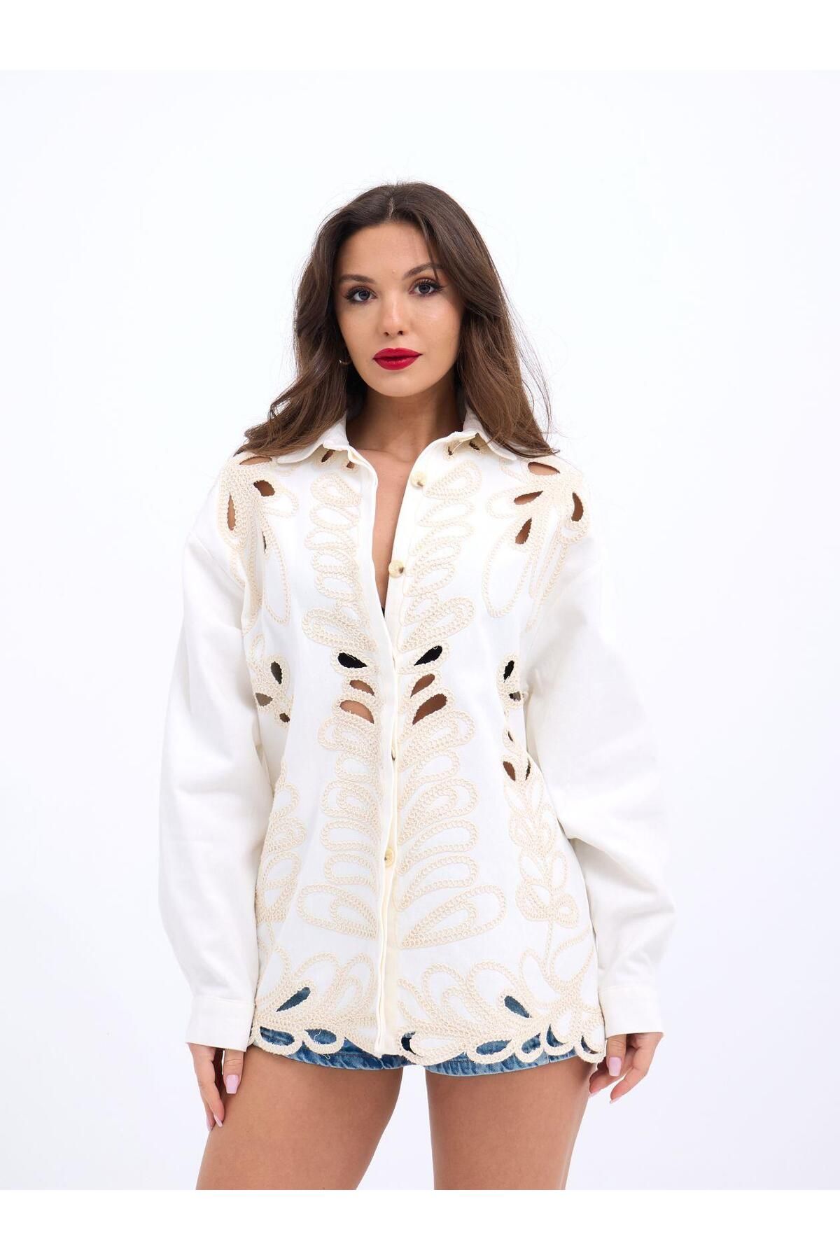 ARUZ MODA 6956 GÖMLEK-BEYAZ