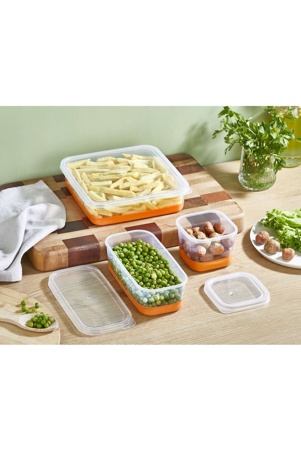ENASHOP Dondurucu Saklama Kabı 3'lü Set