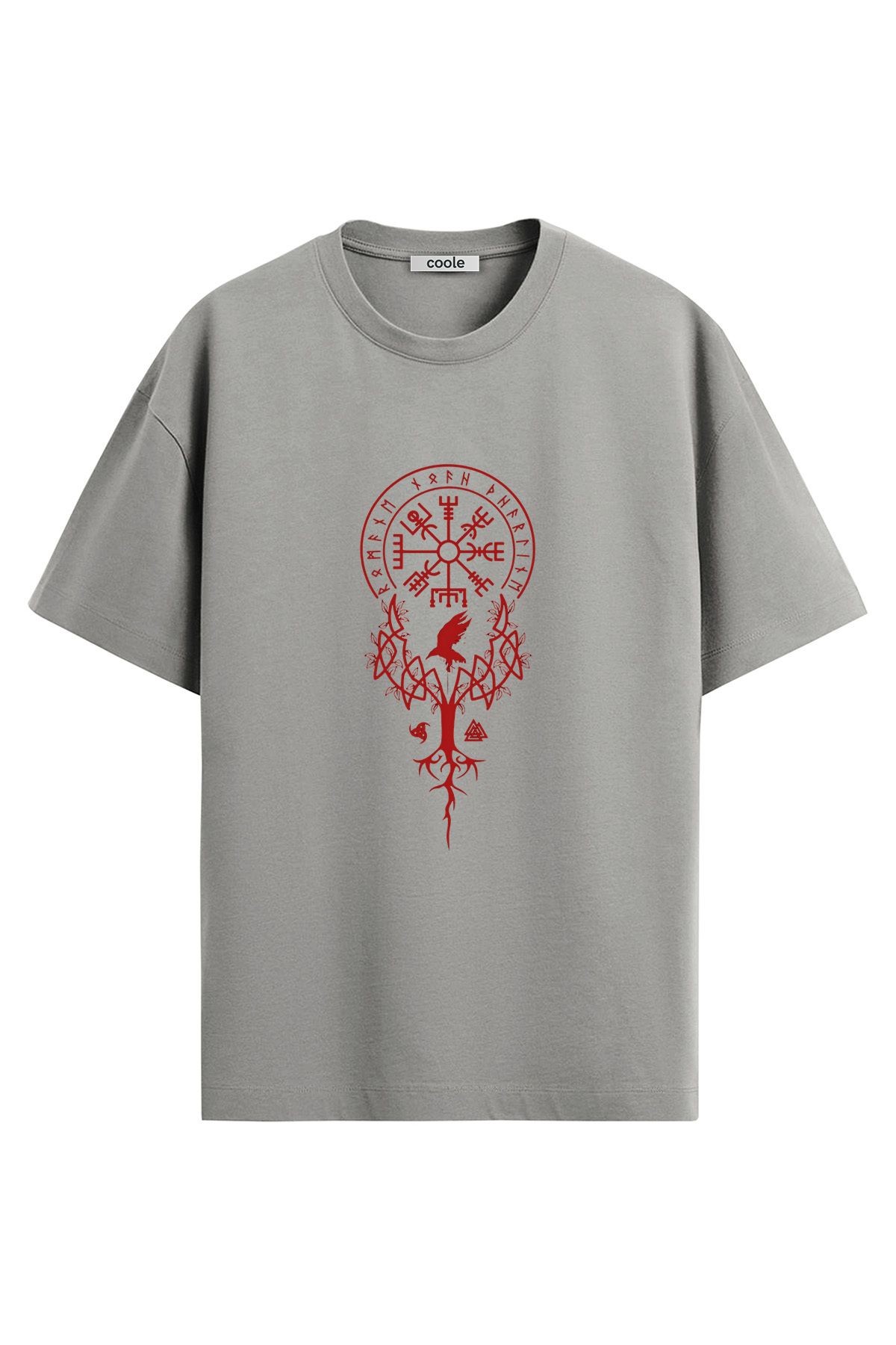 COOLE Erkek Viking Pusulası Vegvisir Baskılı Regular Kalıp T-Shirt
