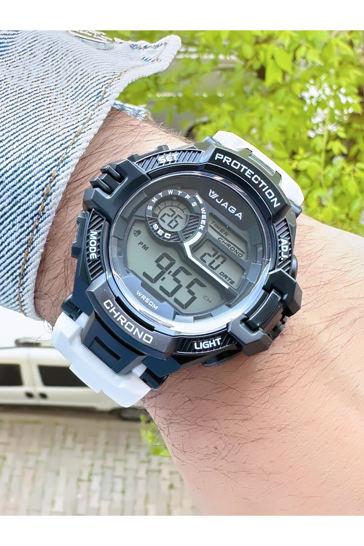 Jaga-10 Atm Waterproof Silicone Cord Men's Wrist Watch with Chronometer 3