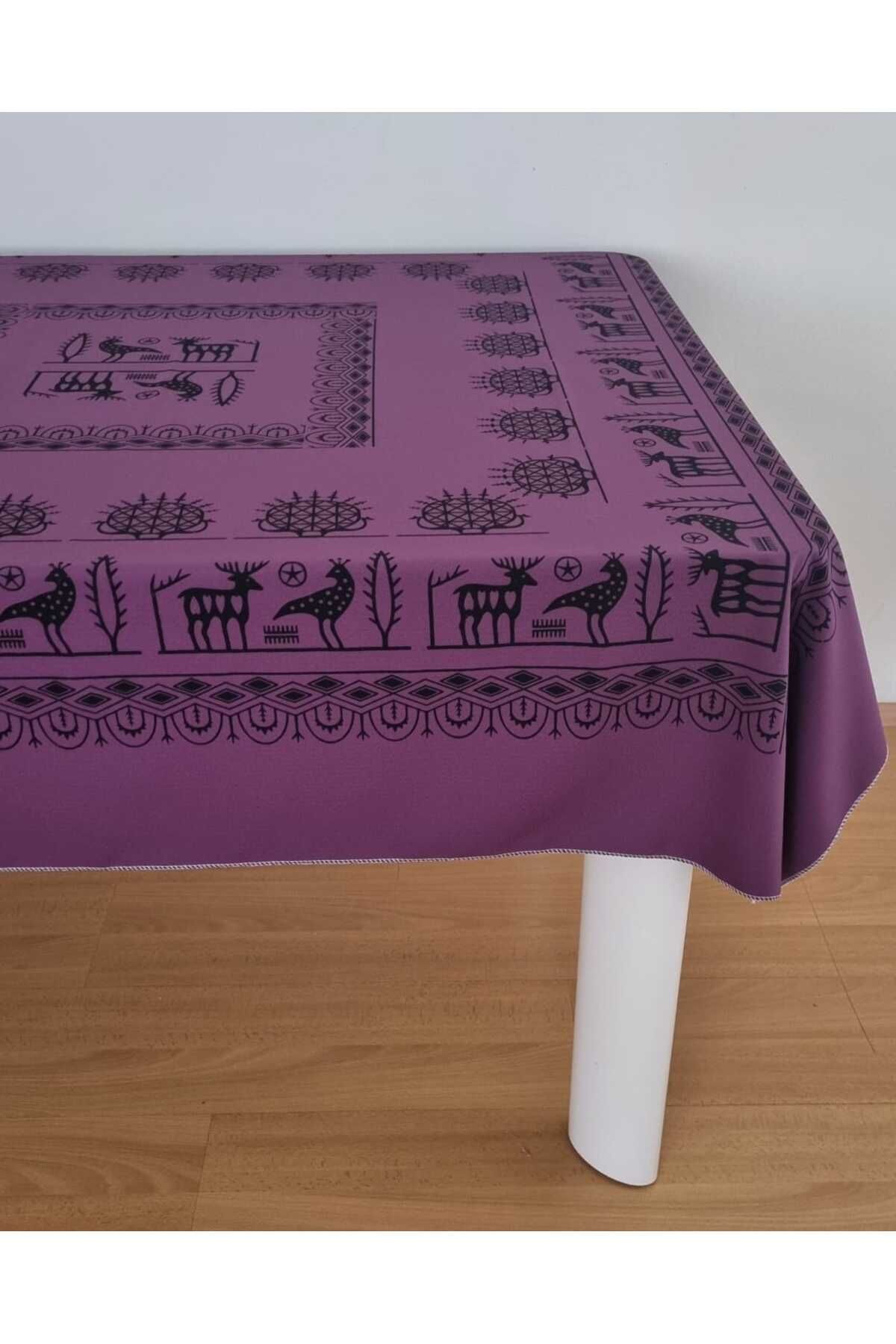 Milenam Etnik Desenli Kare Sofra Bezi Piknik Örtüsü Masa Örtüsü