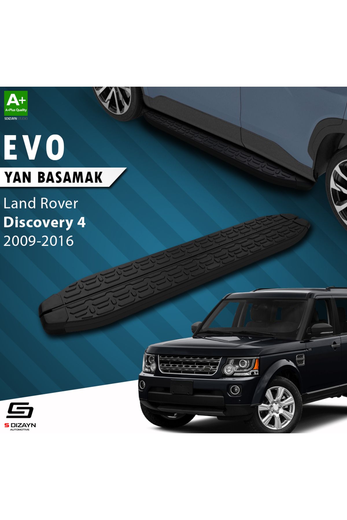 S Dizayn S-Dizayn Land Rover Discovery 4 Evo Siyah Yan Basamak 193 Cm 2009-2016 A+ Kalite