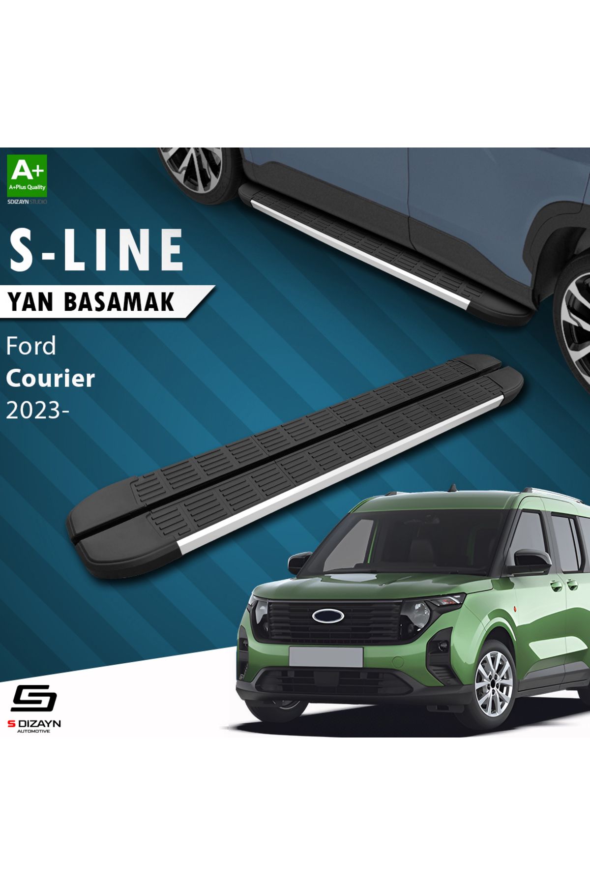 S Dizayn S-Dizayn Ford Courier 2 S-Line Aluminyum Yan Basamak 183 Cm 2023 Üzeri A+ Kalite