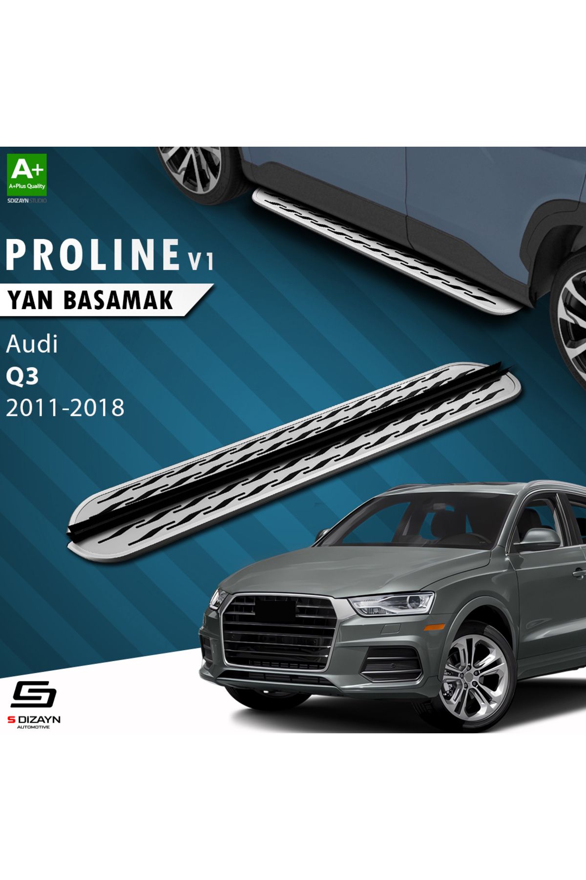 S Dizayn S-Dizayn Audi Q3 8U OEM Still Pro V2 Aluminyum Yan Basamak 173 Cm 2011-2018 A+ Kalite