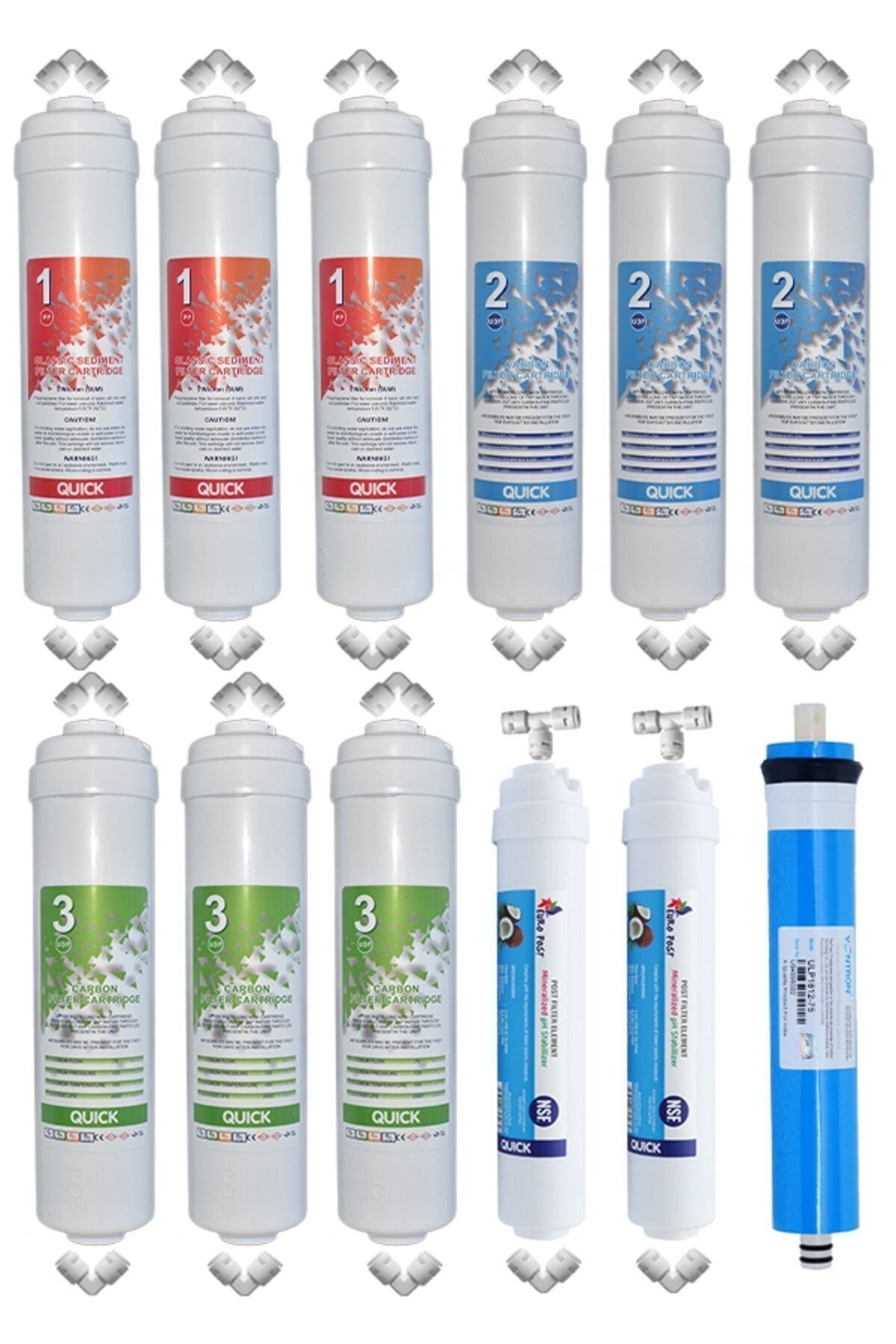 Filter Store Kapalı Kasa Su Arıtma Cihazı Uyumlu 80 Gpd 5 Aşama Inline 2 Yıllık Bakım Seti (VONTRON MEMBRANLI)