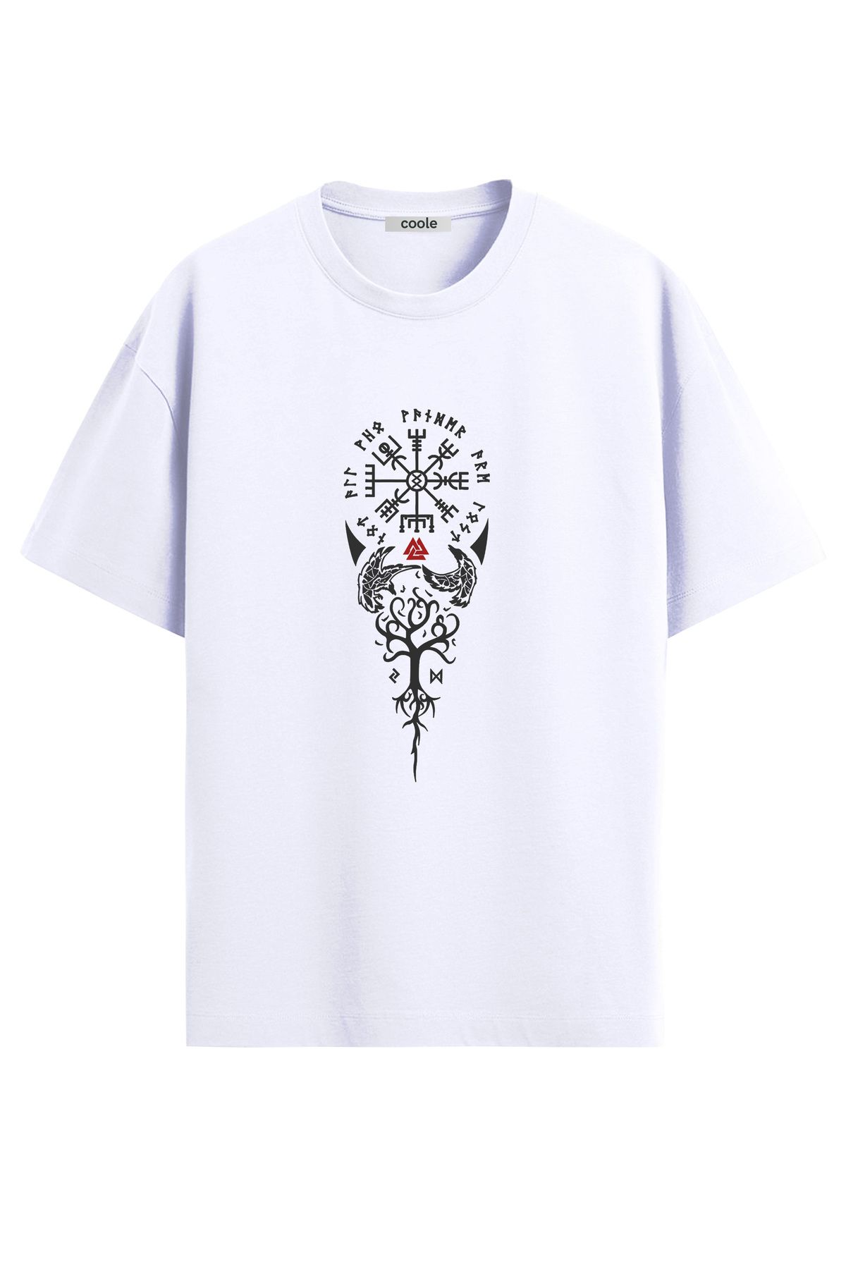 COOLE Erkek Viking Pusulası Baskılı Regular Kalıp T-Shirt
