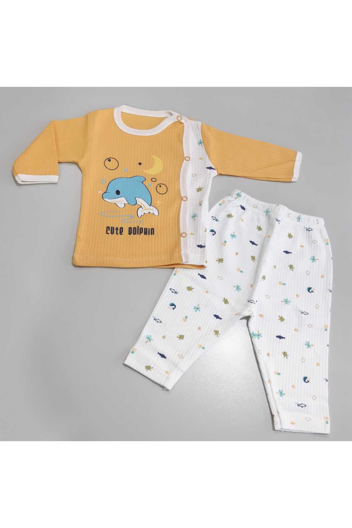 Sönmez Baby CUTE SEVİMLİ YUNUS ÜÇ PARÇA ZIBIN BEBE TAKIMI