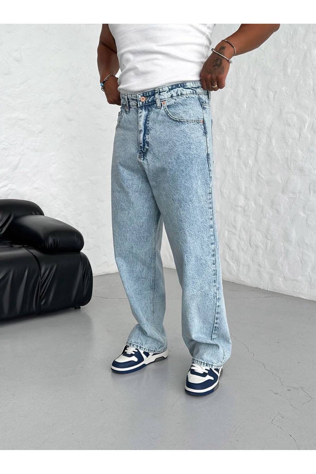JACK CAPRİO Erkek Baggy Denim Likralı Yeni Sezon Trend Baggy Jean Pantolon