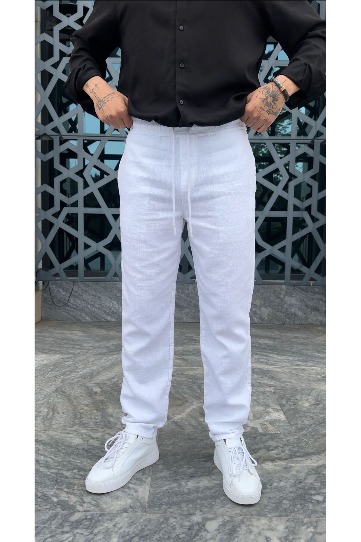 PEERLESS STORE Regular Kalıp %100 Keten Pantolon