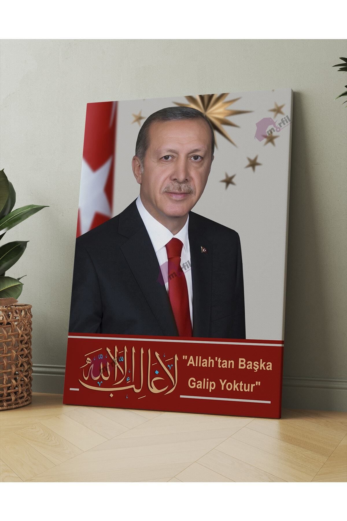 Morfil Sanat Atölyesi Recep Tayyip Erdoğan Başkan Erdoğan Rte Kanvas Tablo (7 Farklı Ölçü)