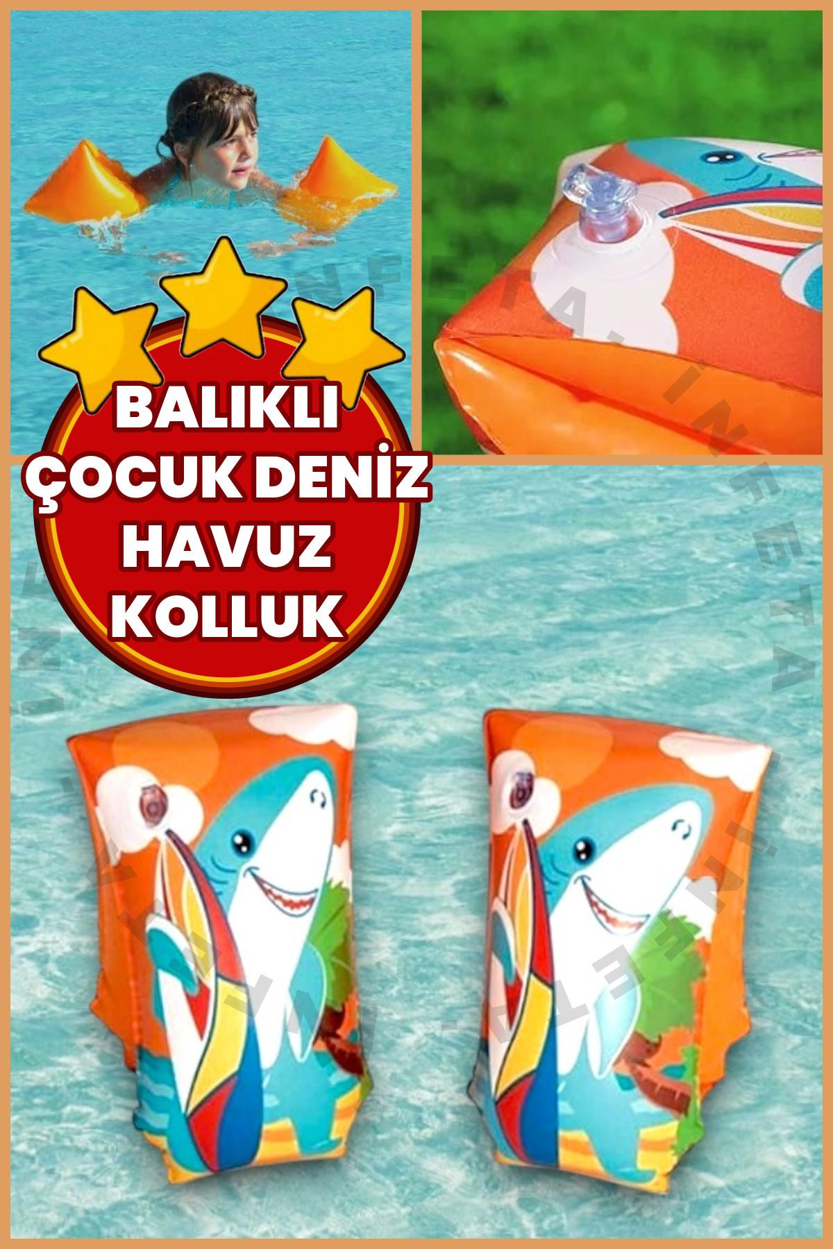 İnfeta Köpekbalığı Kolluk Çocuk Deniz Havuz Kolluğu ( 33X17CM ) 6-12YAŞ