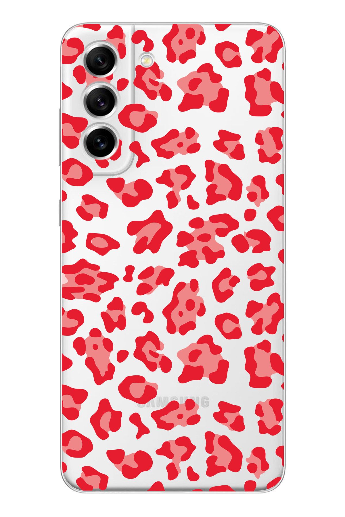 moonset Samsung Galaxy S21 Uyumlu Leopar Desen Tasarımlı Baskılı Şeffaf Telefon Kılıfı