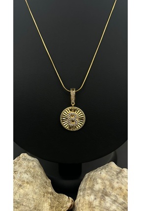 Butik Madalyonlu B Harfli Çelik Kolye