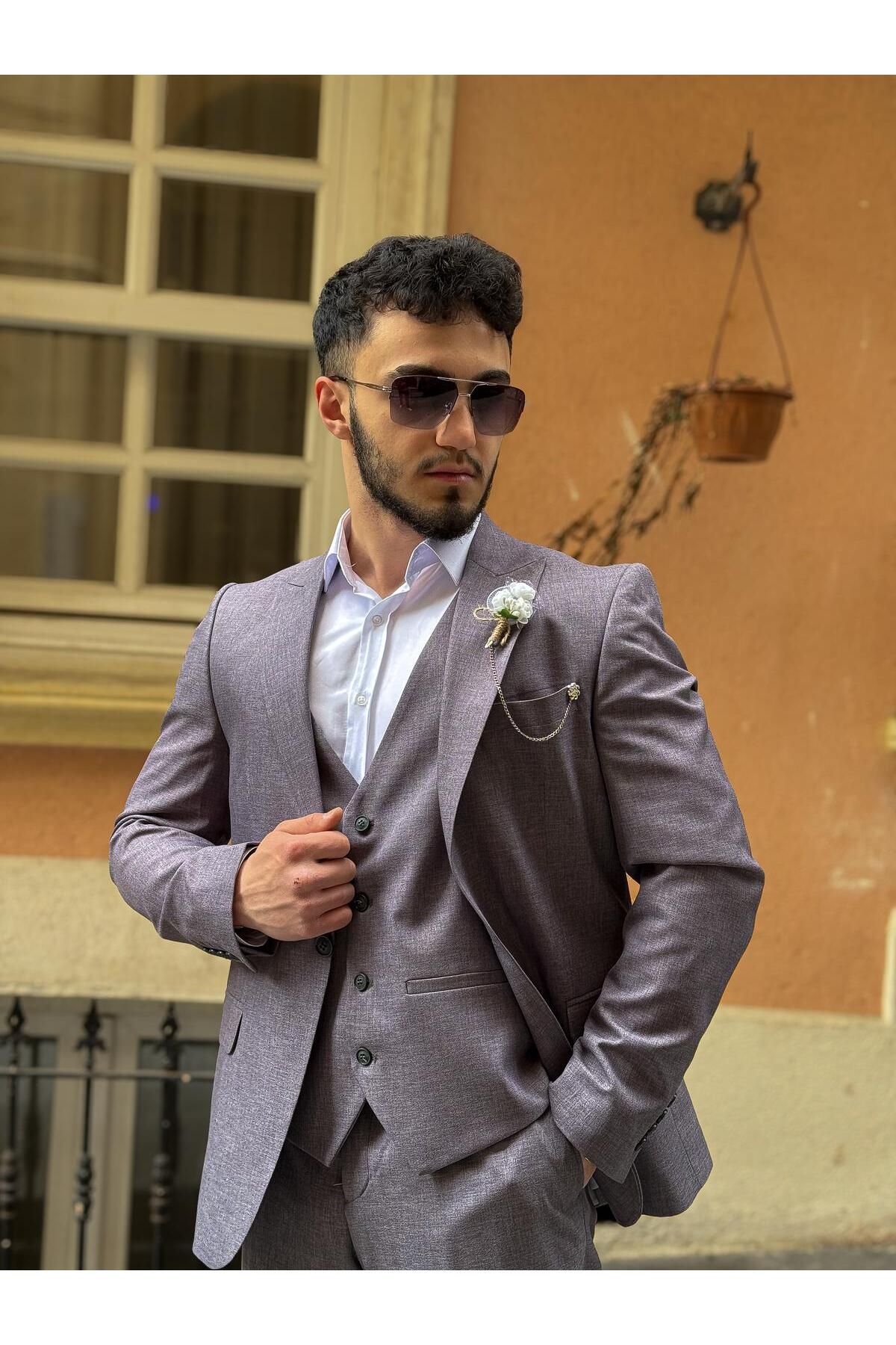 Dupont Slim Fit Yelekli Takım