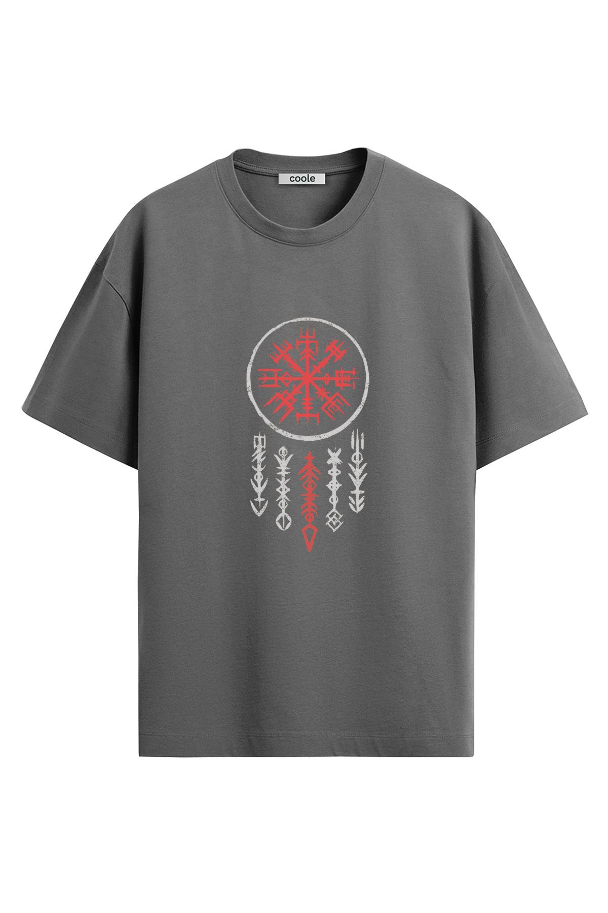 COOLE Erkek Vegvisir Viking Pusulası Baskılı Regular T-Shirt