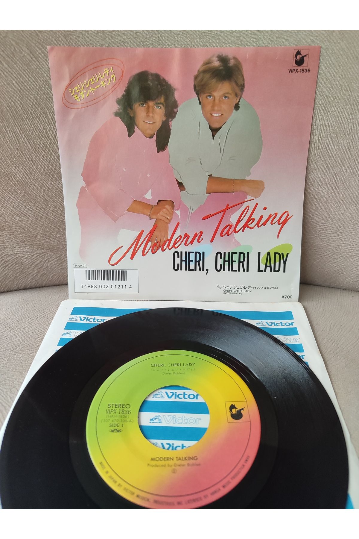 Plakperest MODERN TALKING - Cheri Cheri Lady - 1986 Japonya Basım Nadir 45lik Plak 2.EL